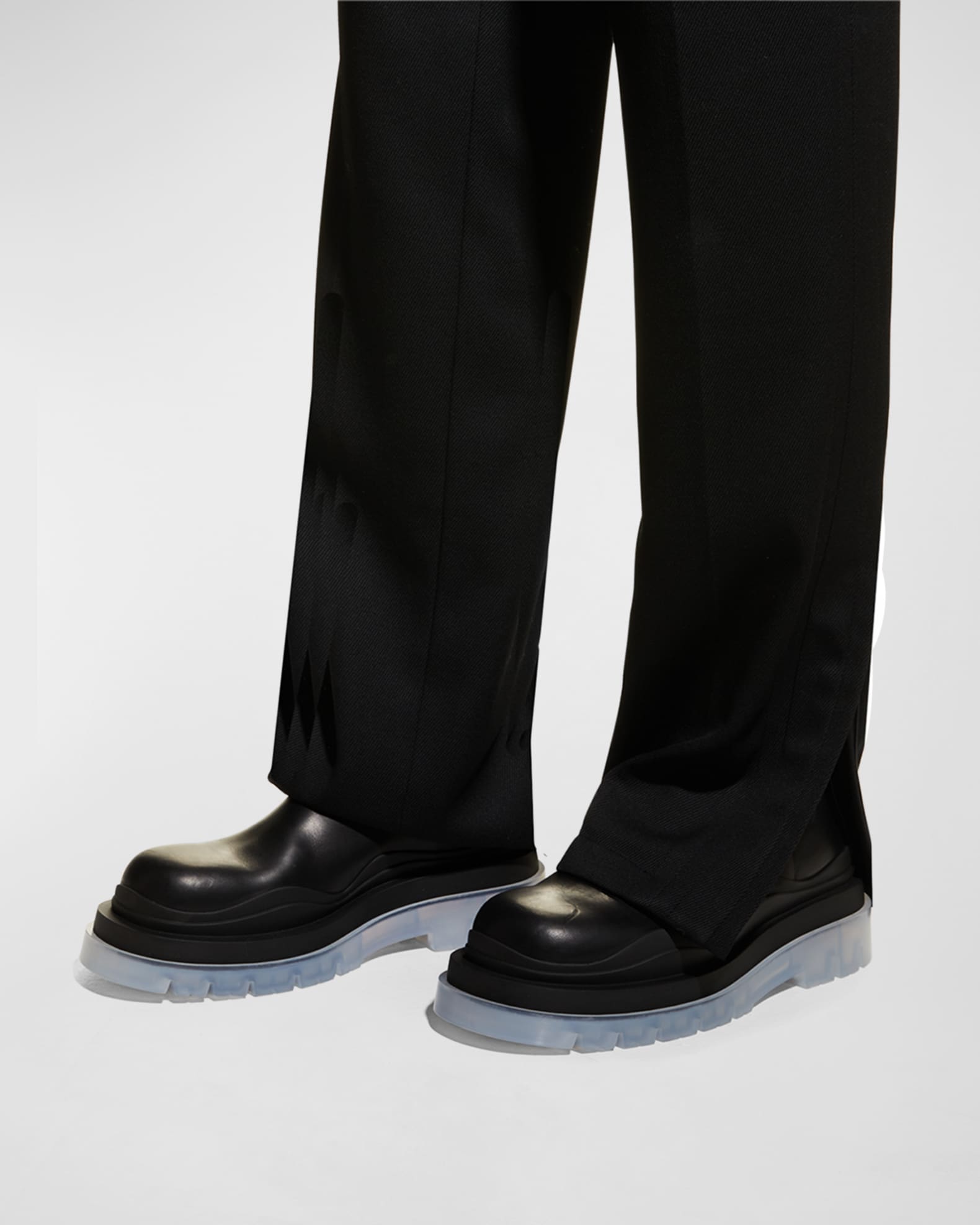 Bottega Veneta Men's The Tire Leather Chunky Chelsea Boots | Neiman Marcus