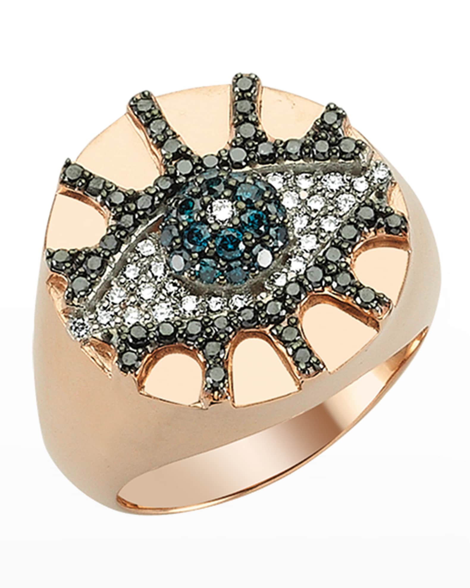 Eye Light Multi-Diamond Pinky Ring, Size 7 0
