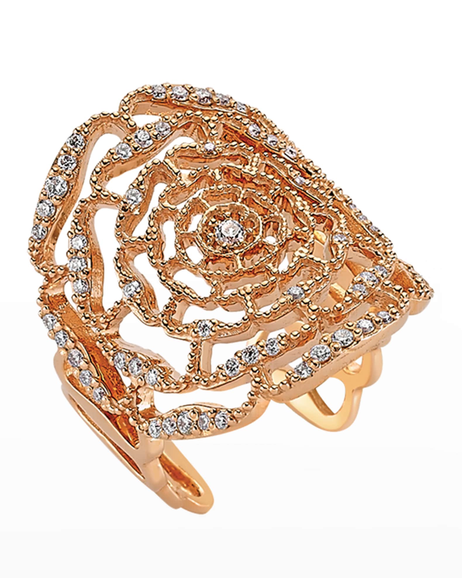 Rosa Mundi 14k Open Diamond Ring, Size 7 0