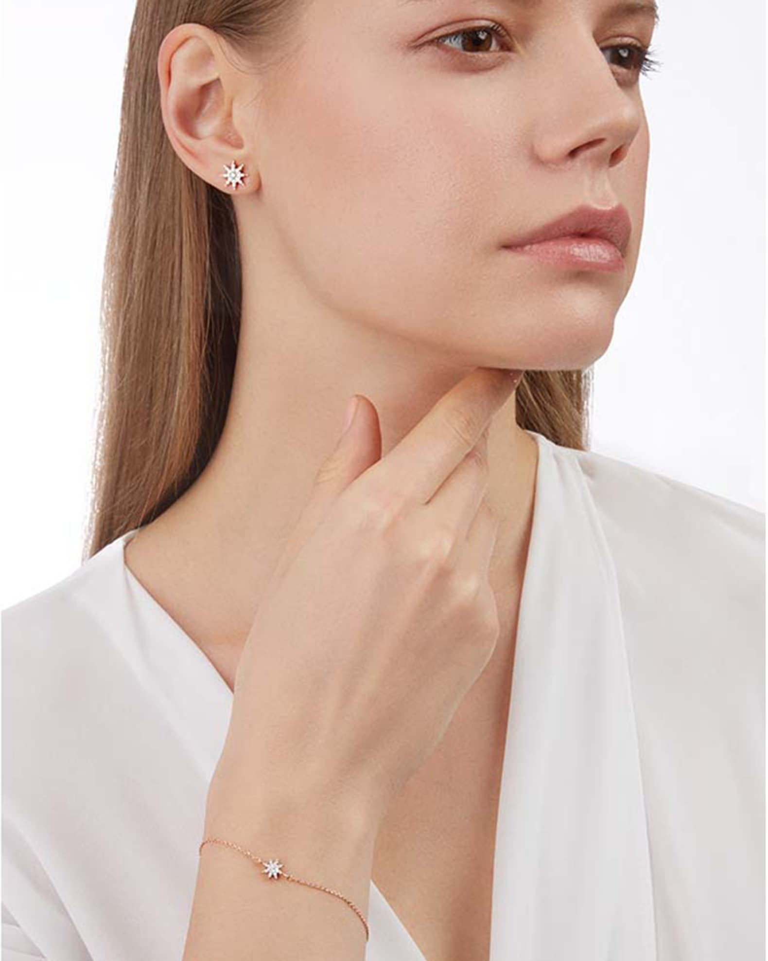 Venus Star 14k Diamond Stud Earring, Single 1