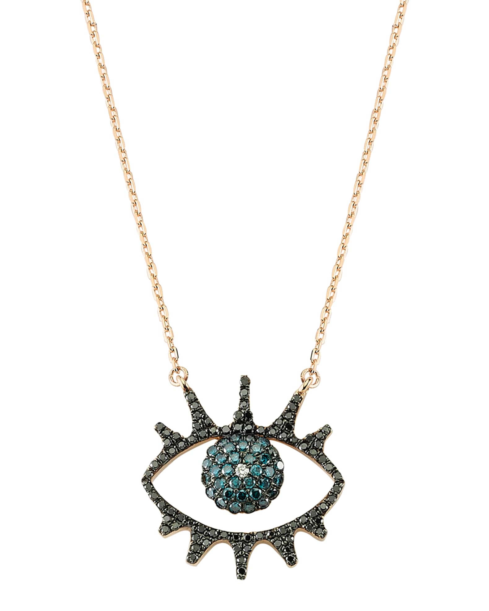 Eye Light Open Multi-Diamond Pendant Necklace 0