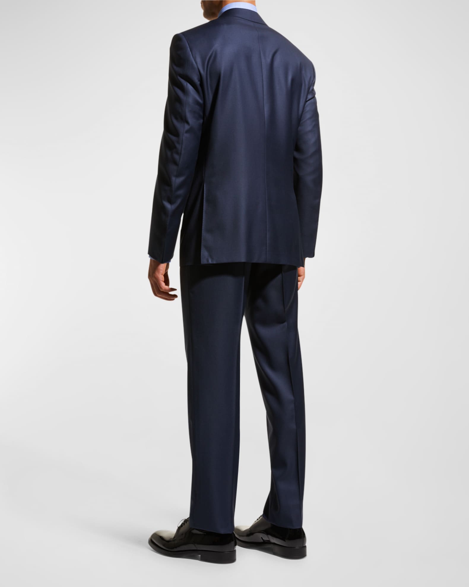 Men s Solid Wool Two Piece Suit