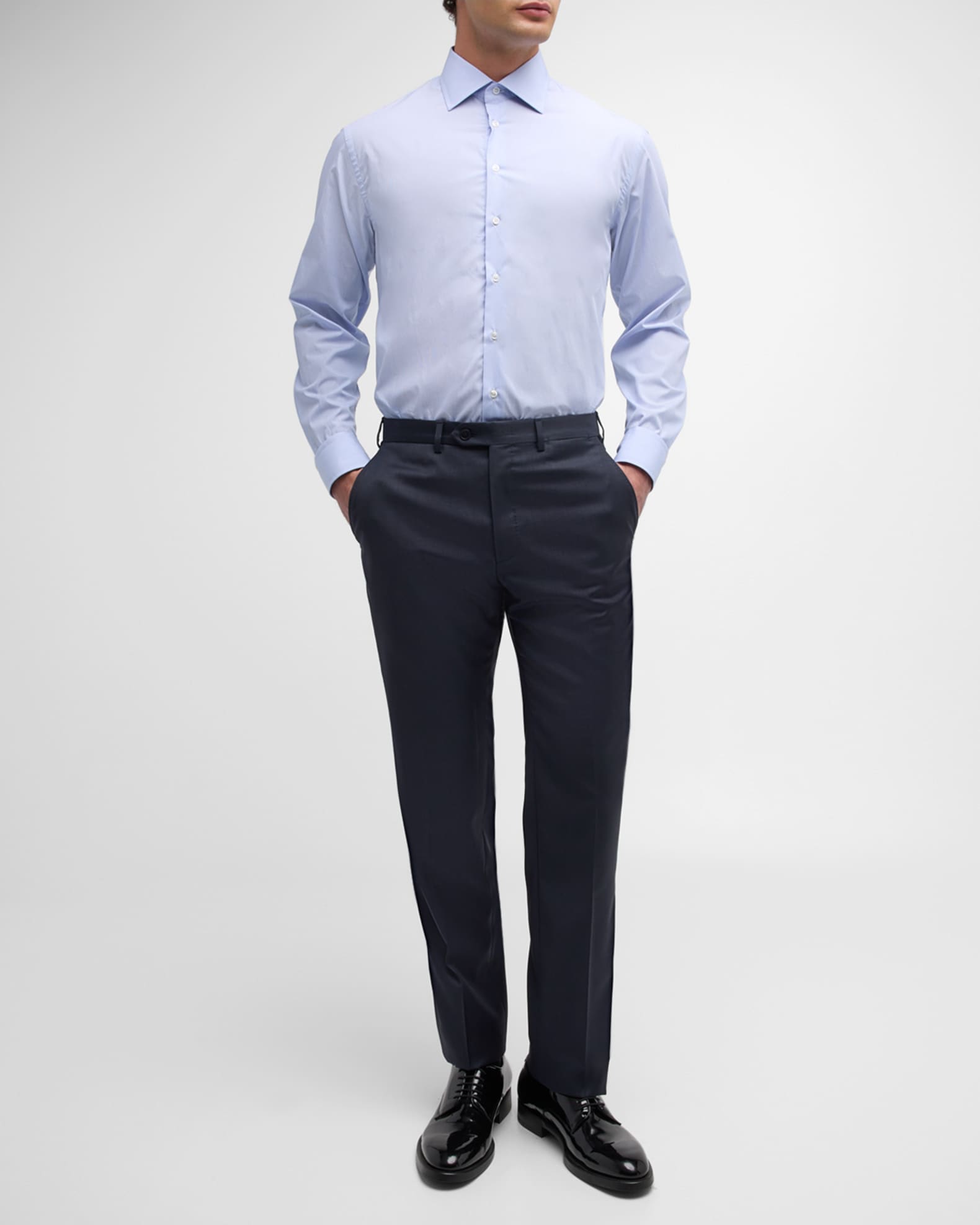 Brioni Men's Tigulli Solid Wool Trousers | Neiman Marcus