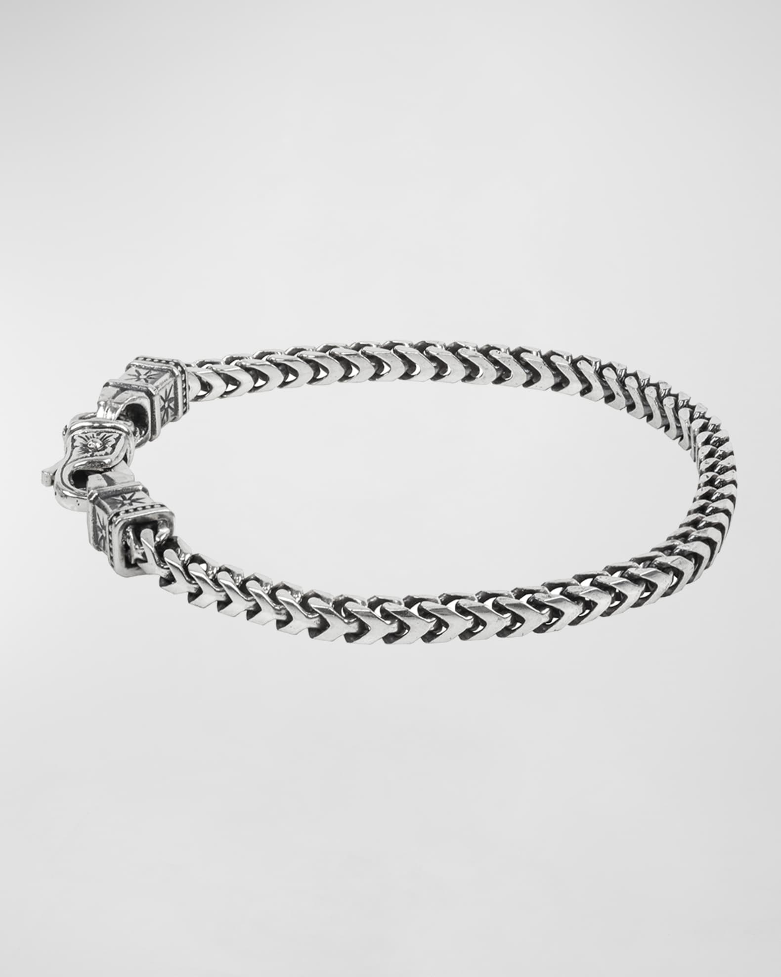 Men's Sterling Silver Chain Link Bracelet, Size M 1
