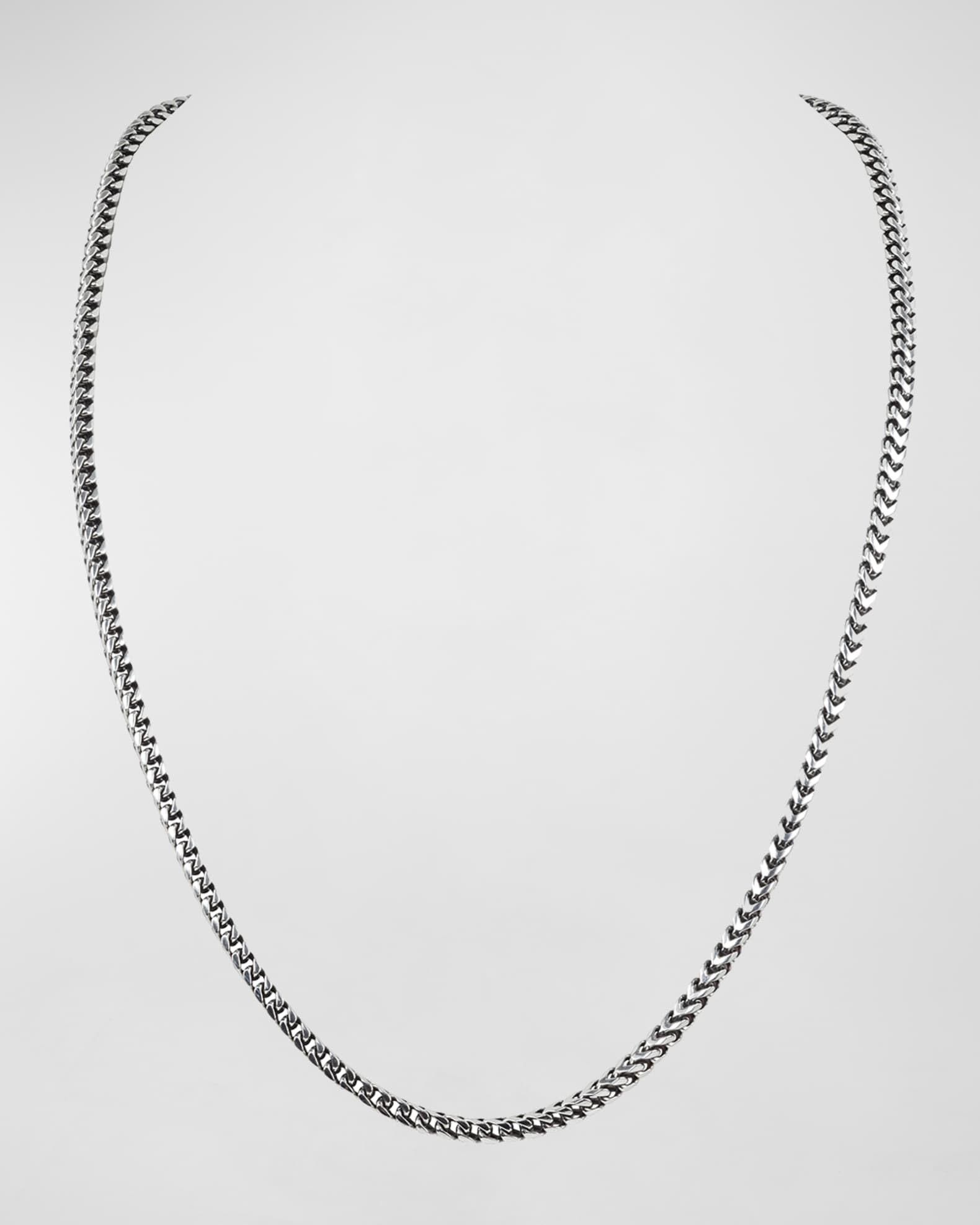Monte Carlo Chain Men's 925 Sterling Silver Long Necklace 25.5 | JFM 25.5 (65 cm) / Silver