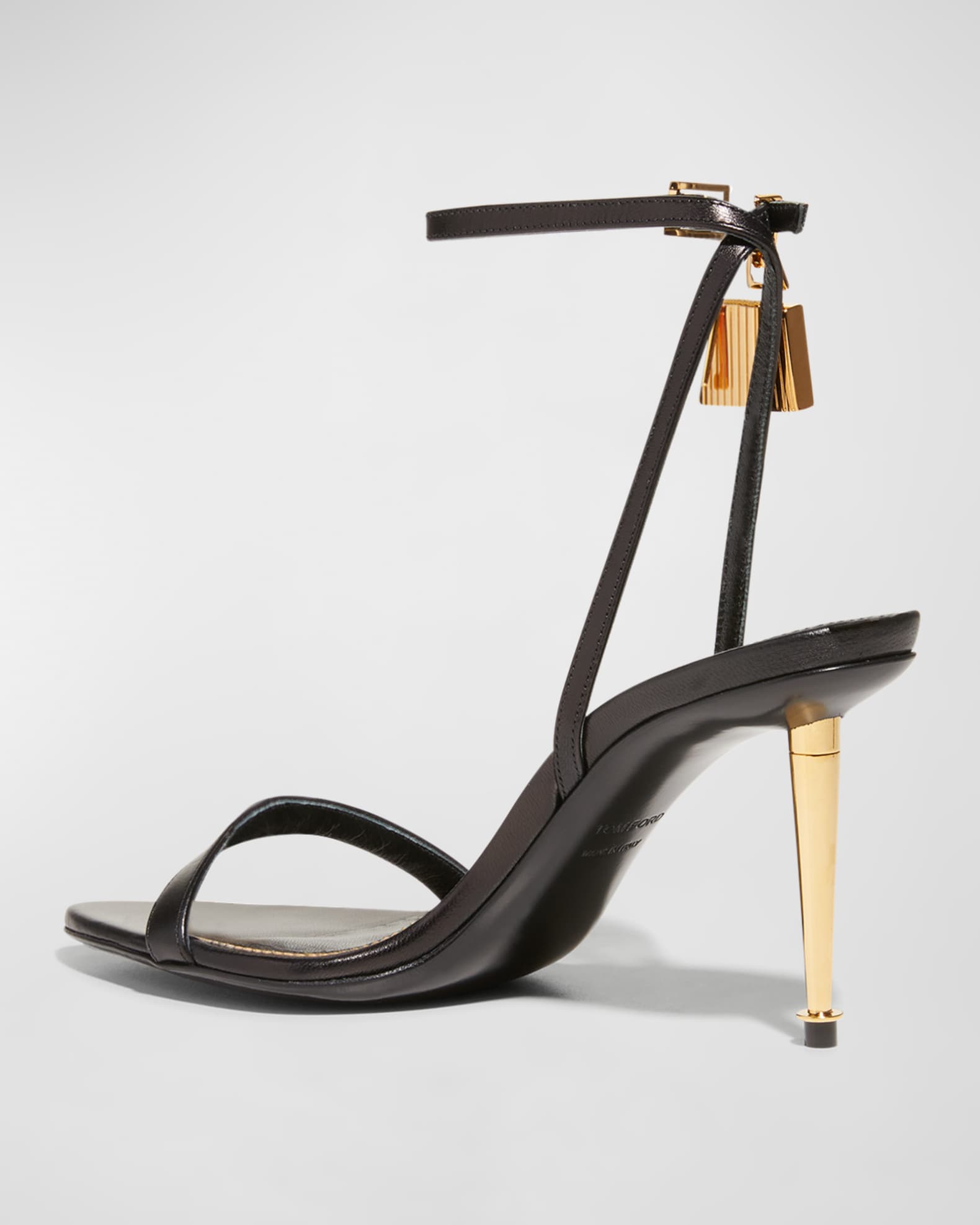 TOM FORD Lock Leather Sandals | Neiman Marcus