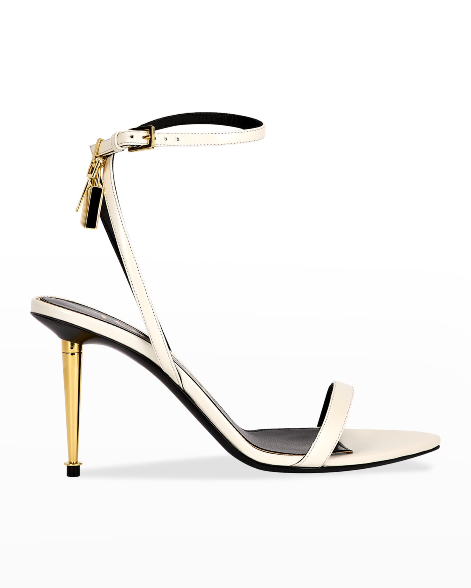 TOM FORD Lock Leather Sandals | Neiman Marcus