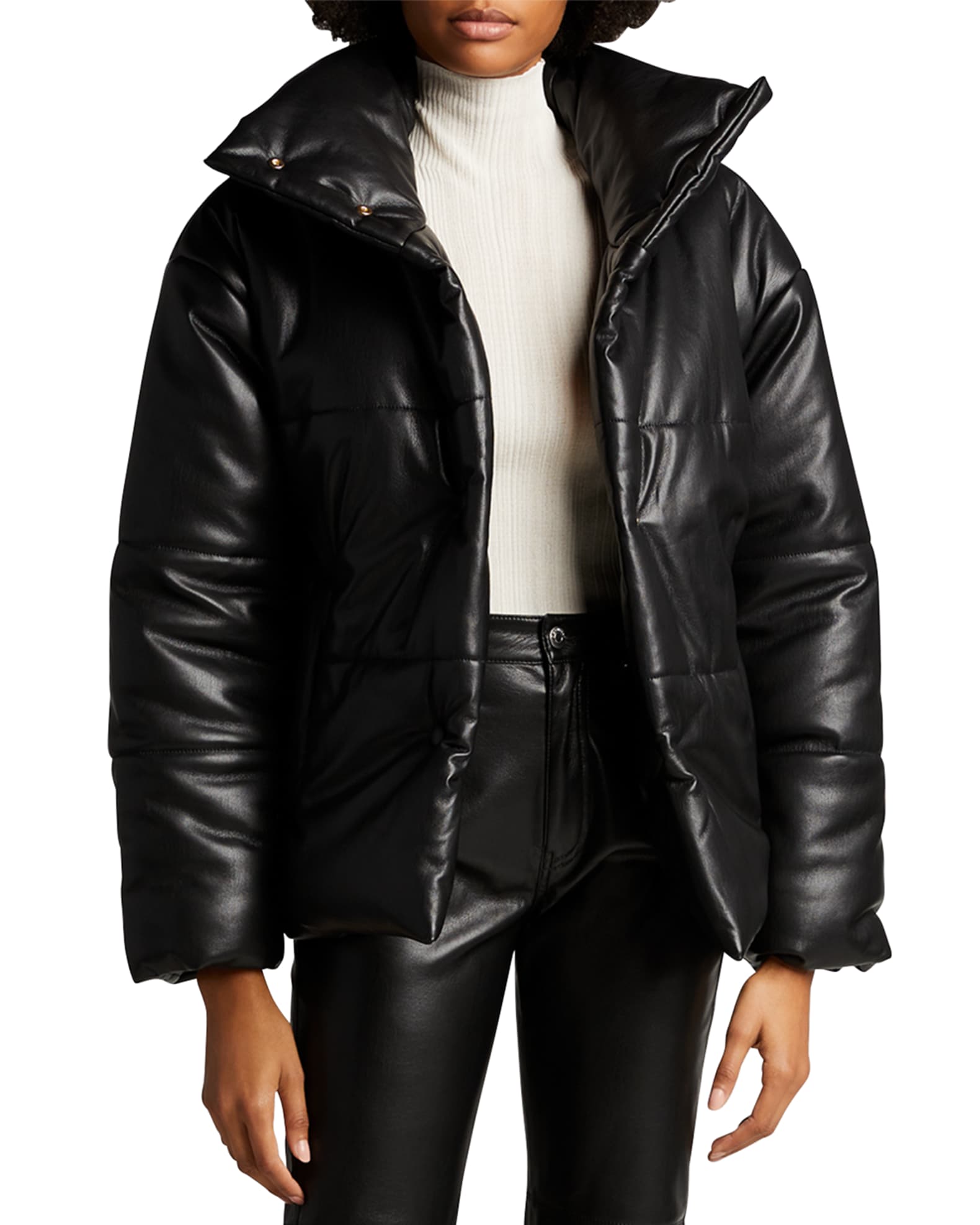 Hide Vegan Leather Puffer Jacket 0
