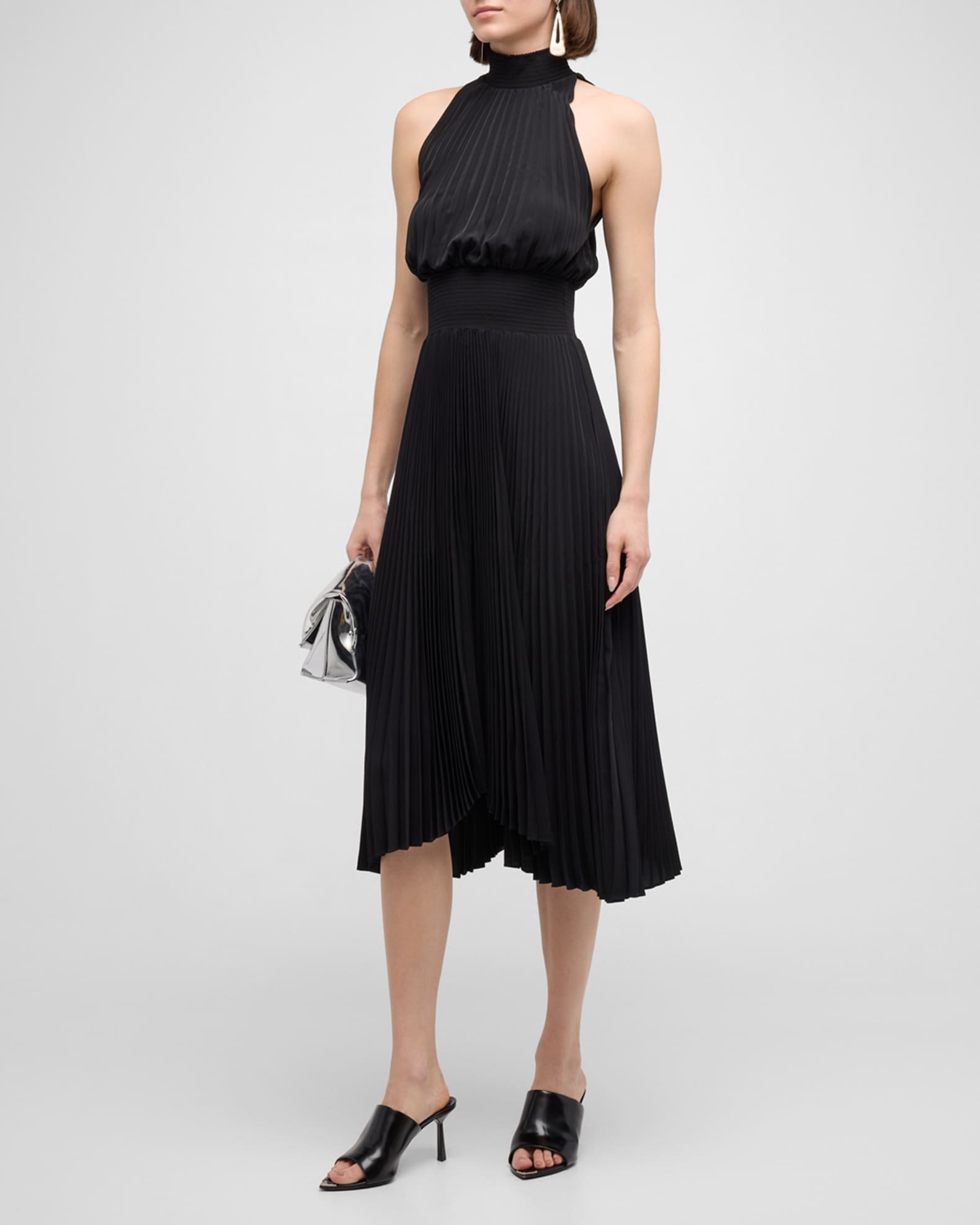 Alc renzo metallic pleated dress shop