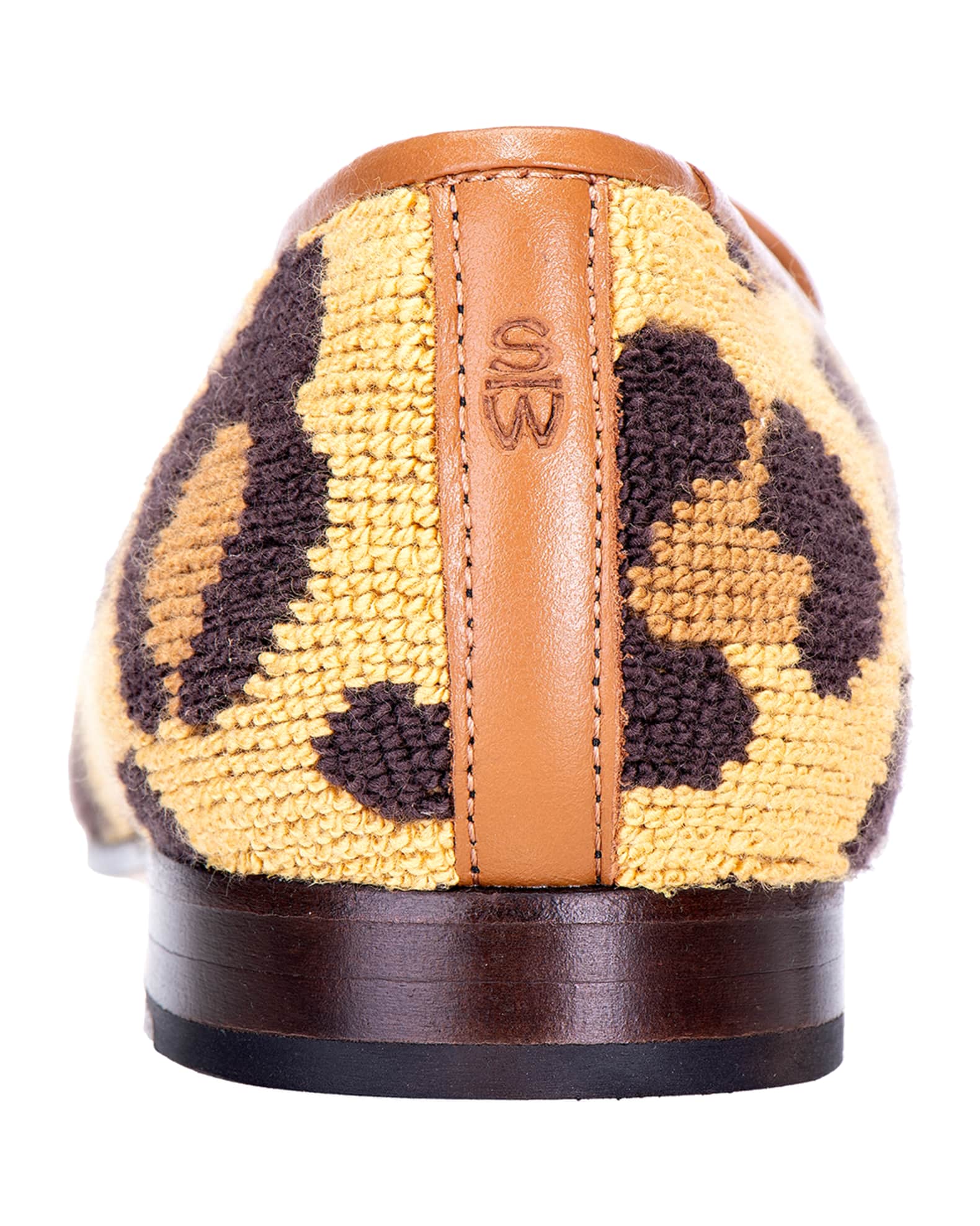 Stubbs and Wootton Felix LeopardPrint Needlepoint Smoking Loafers