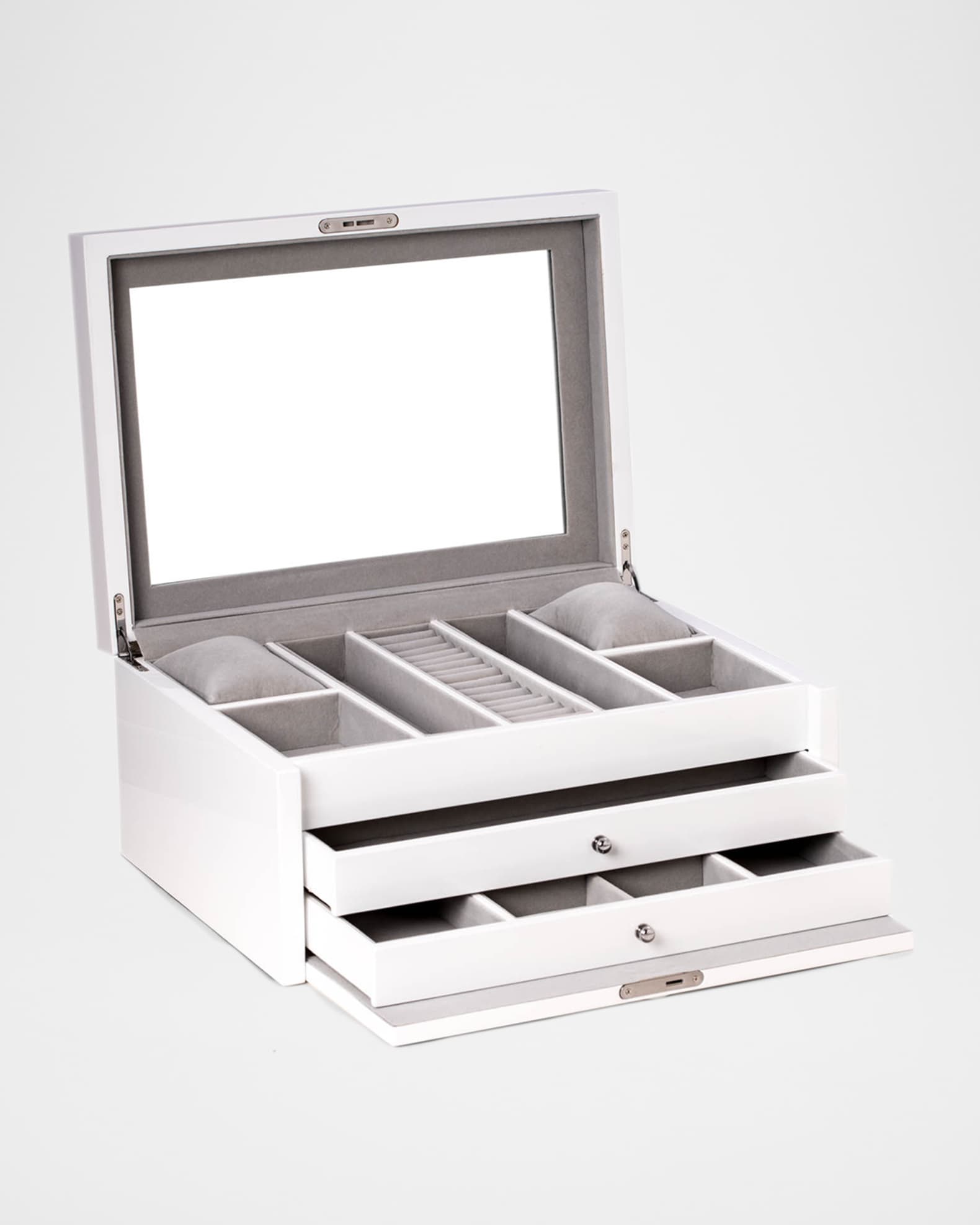 Men's Lacquered Multi-Compartment Jewelry Case 0