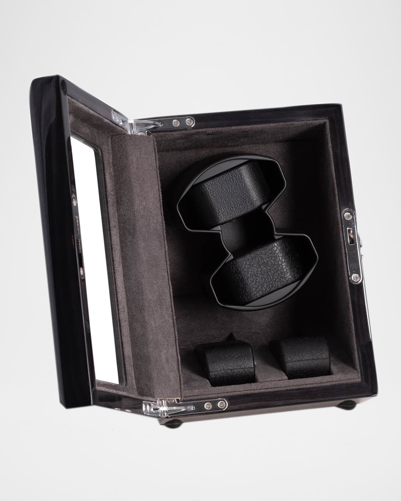 Bey Berk Men s High Lacquer Ash Wood Watch Winder Storage Case Neiman Marcus