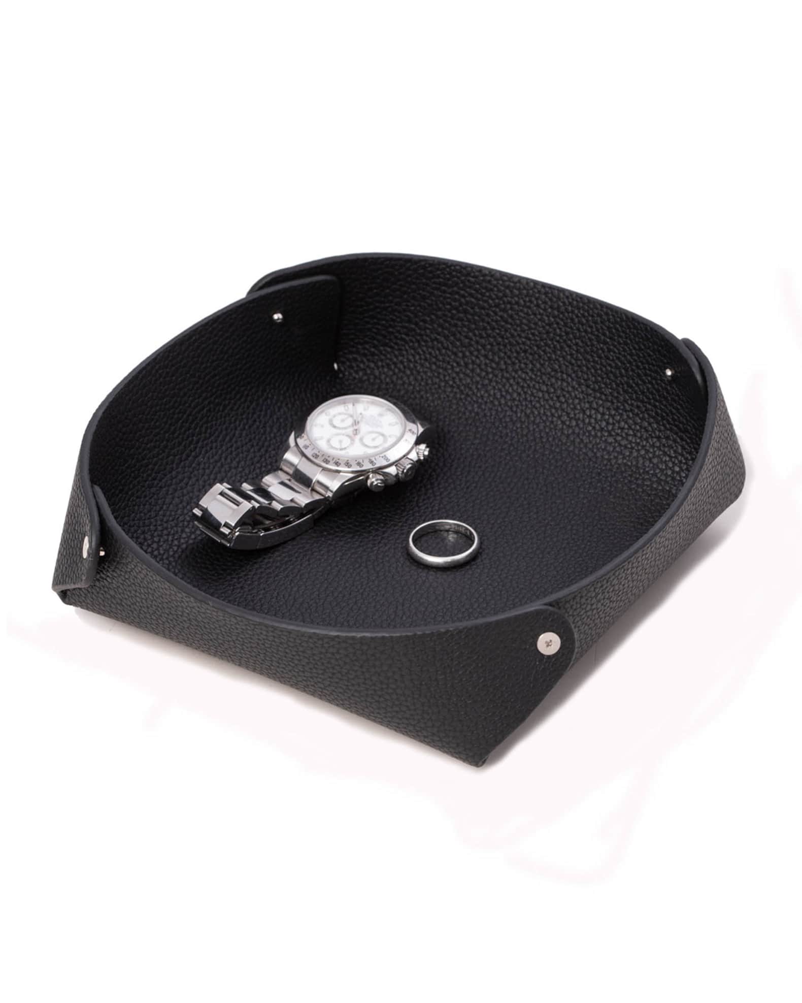 Men's Round Leather Valet Tray 1
