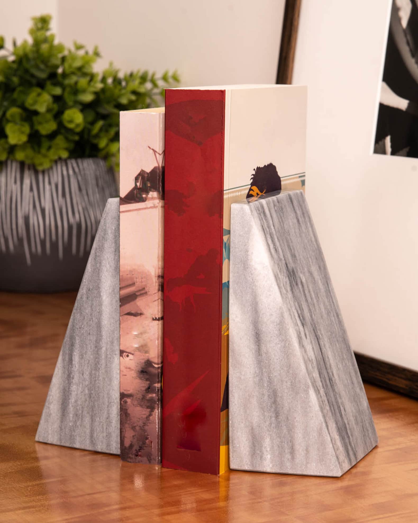 Men's Solid Marble Wedge Bookends 1