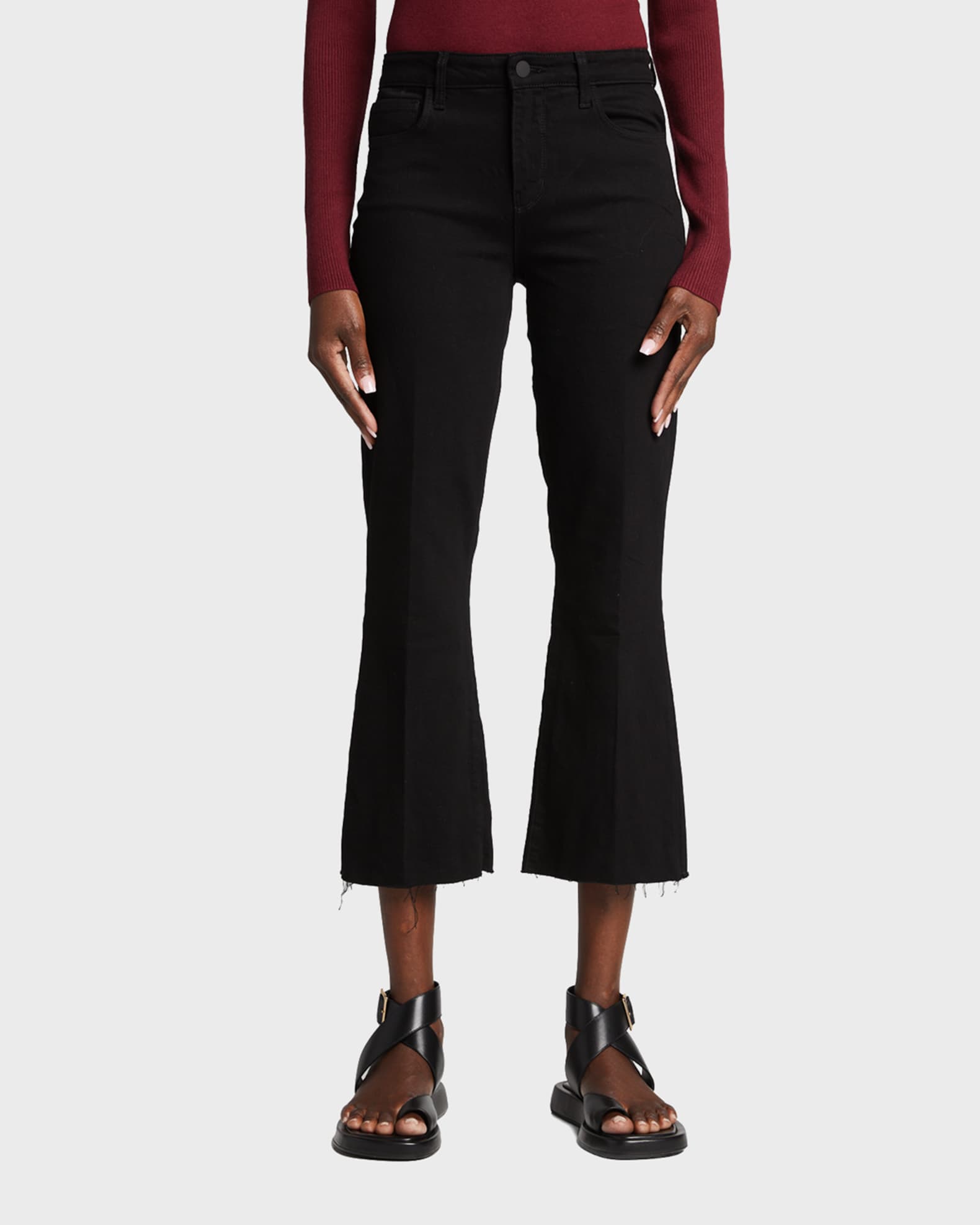 Kendra High-Rise Crop Flare Jeans 1