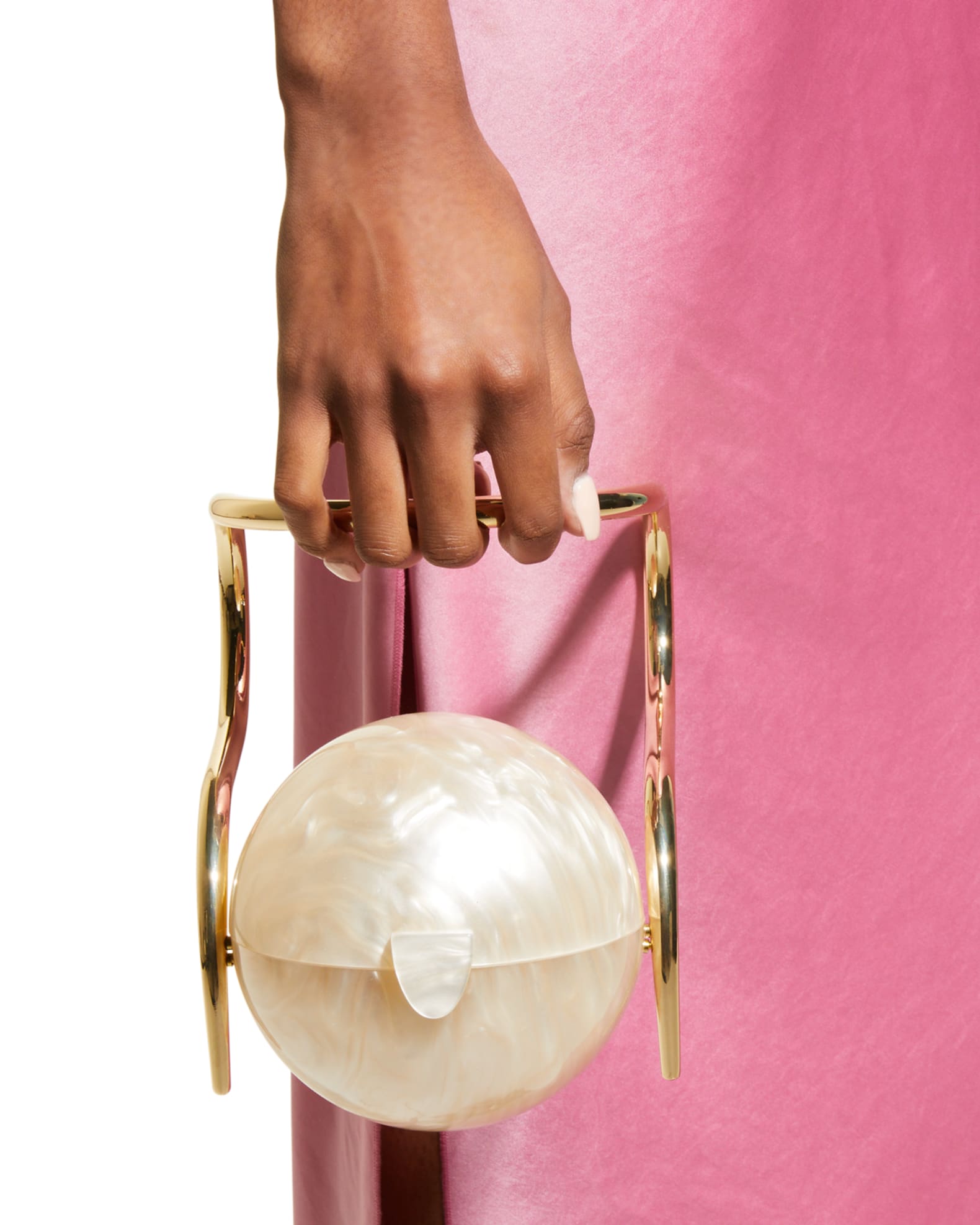 Pearl Acrylic Metal Top-Handle Bag 1