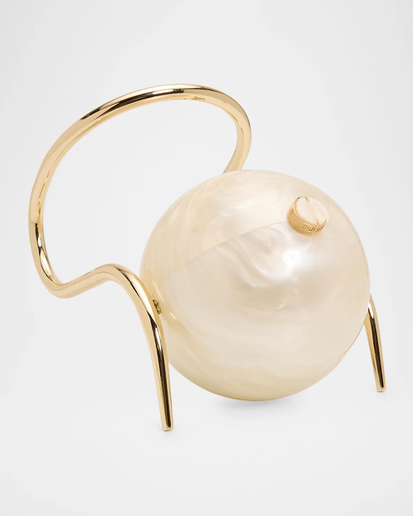 Cult Gaia Pearl Acrylic Metal Top-Handle Bag | Neiman Marcus