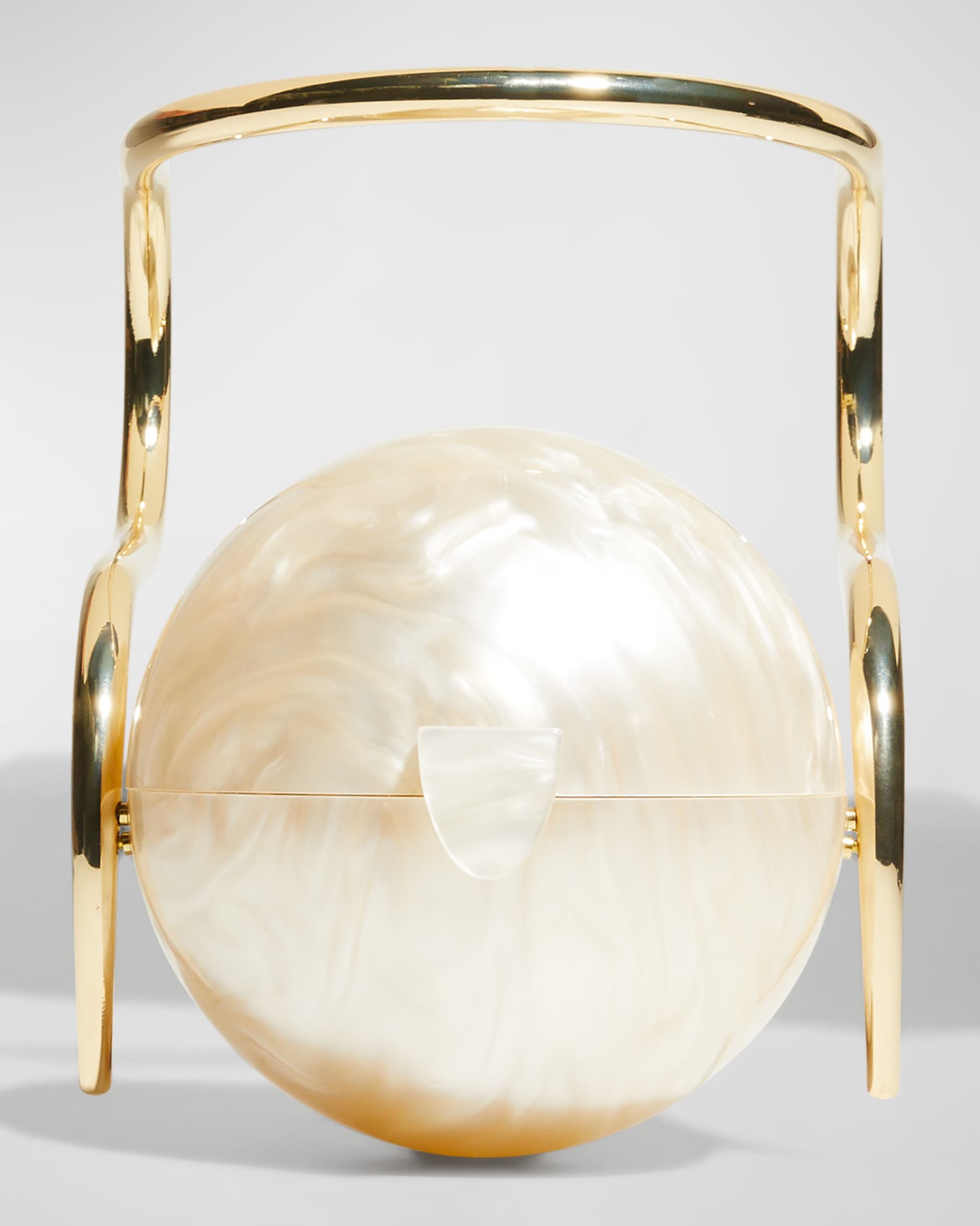 Pearl Acrylic Metal Top-Handle Bag 0