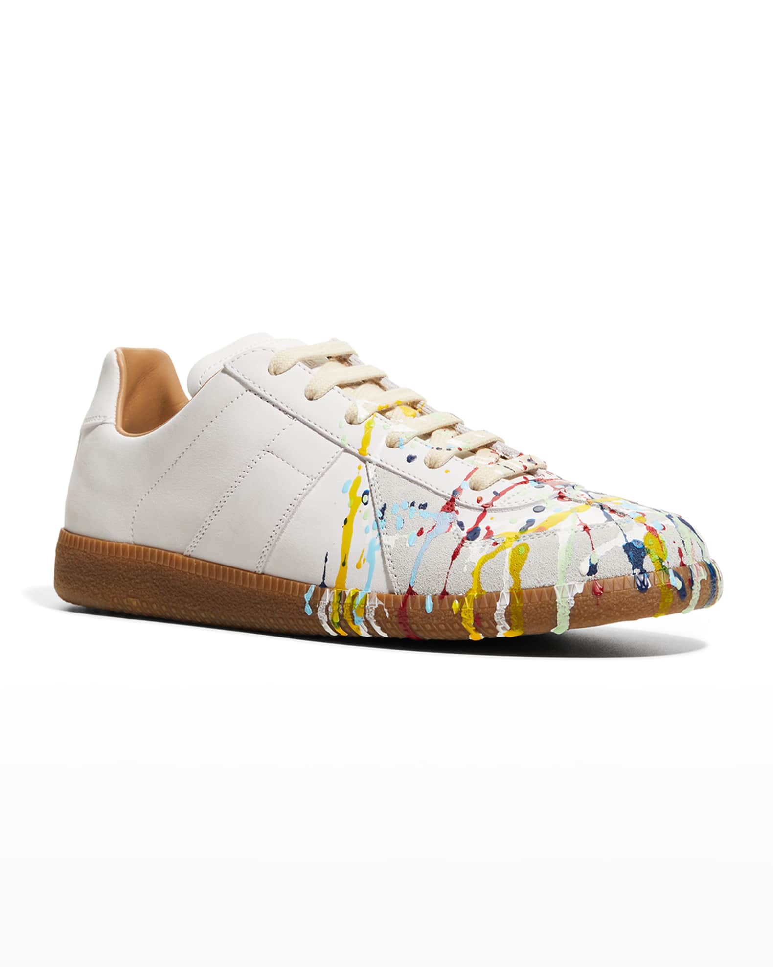 Maison Margiela Replica Paint-Splatter Sneakers | Neiman Marcus