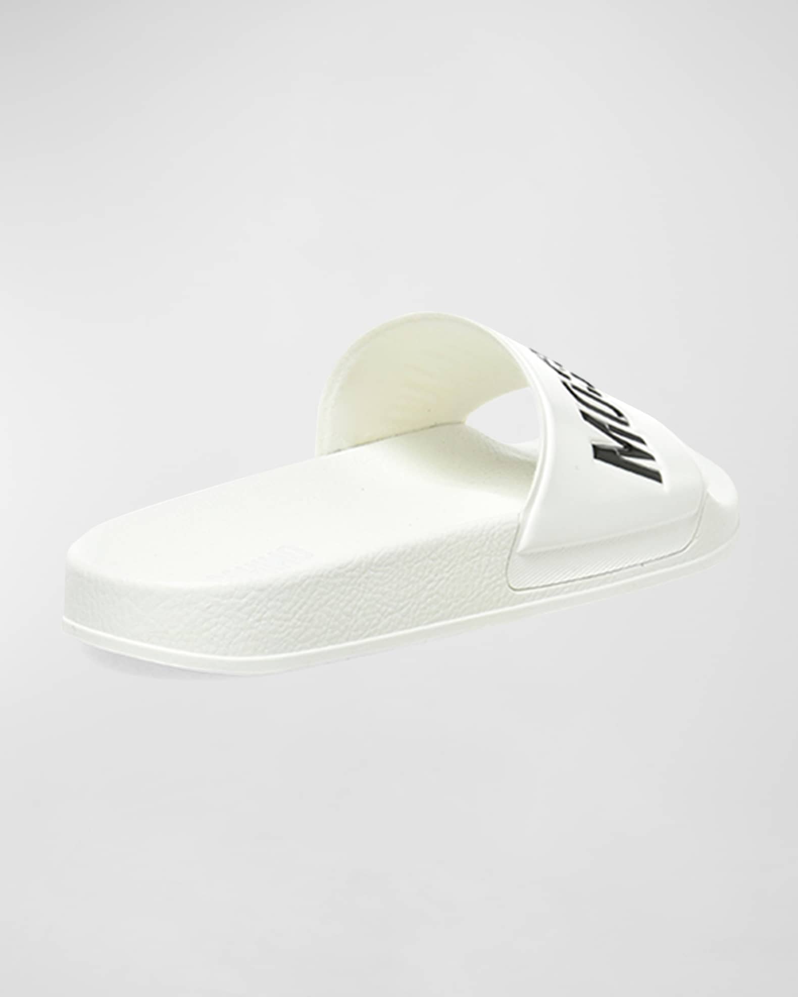 Moschino Men's Logo Pool Slide Sandals | Neiman Marcus