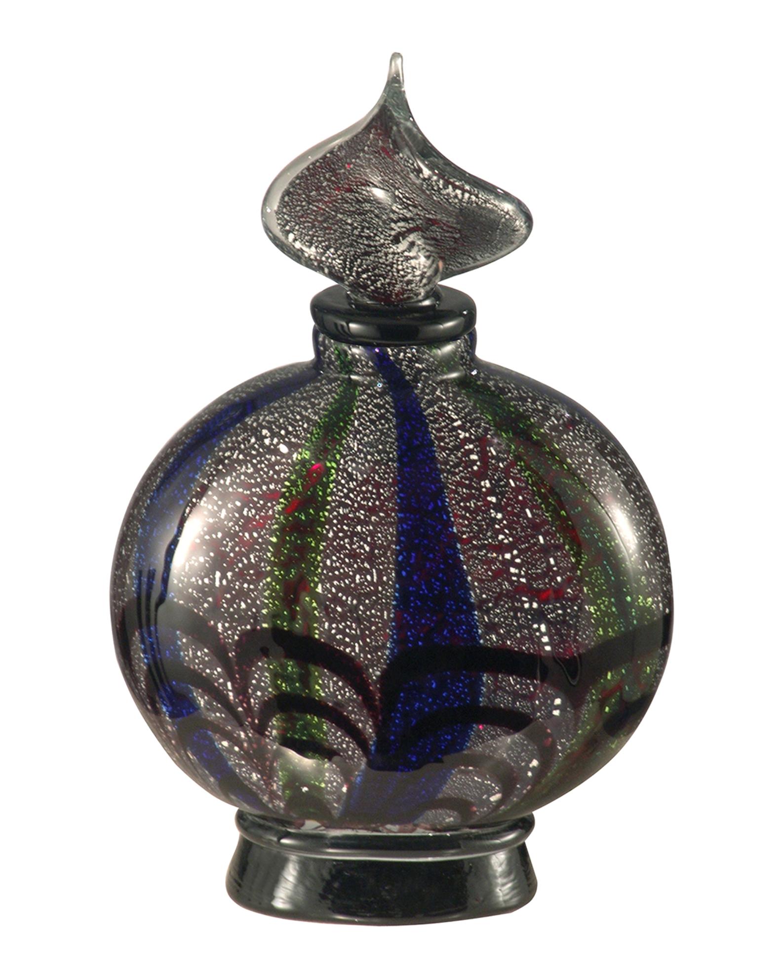 Dale Tiffany Black Widow Hand-Blown Art Glass Perfume Bottle