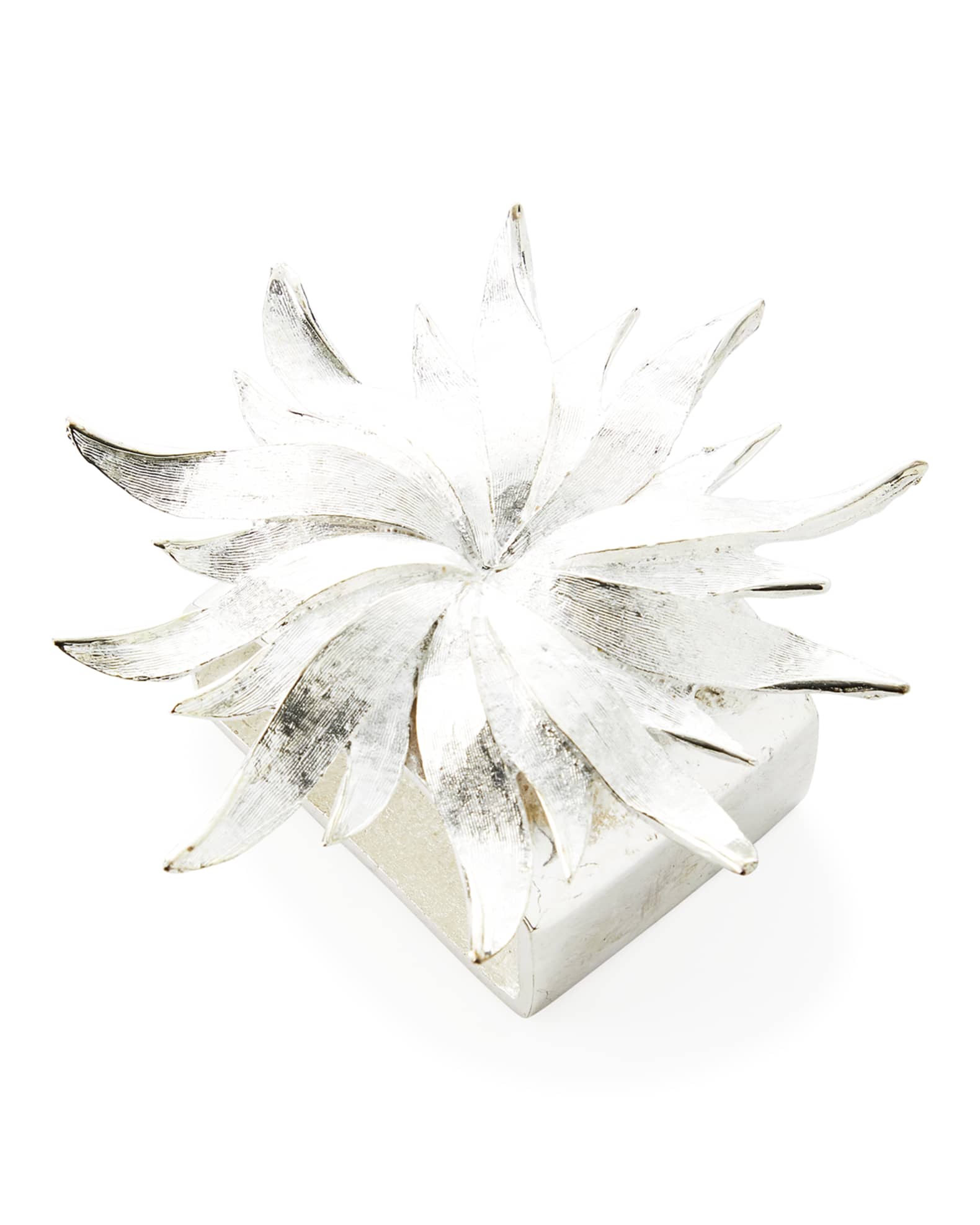 Matte Silver Sunburst Napkin Rings 0