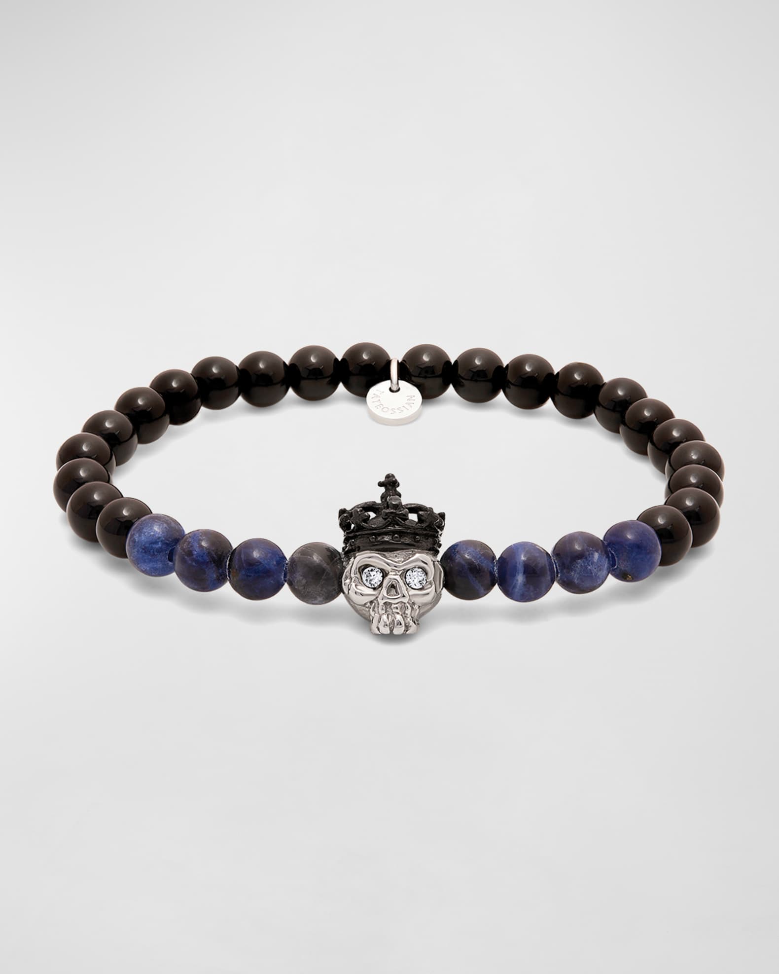 Tateossian Men's King Skull Bead Stretch Bracelet