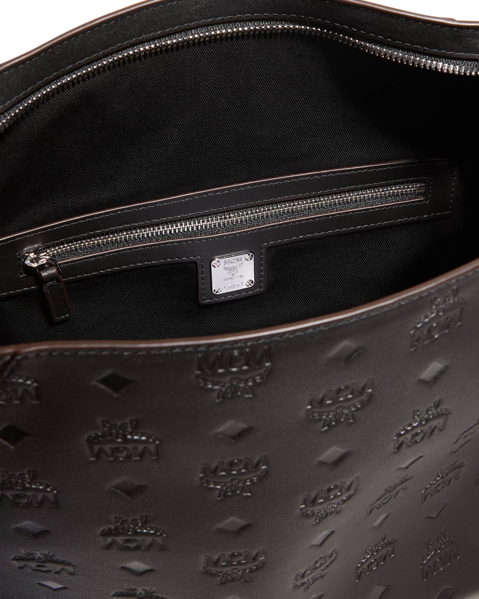 MCM Klara Medium Monogrammed Leather Hobo Bag | Neiman Marcus