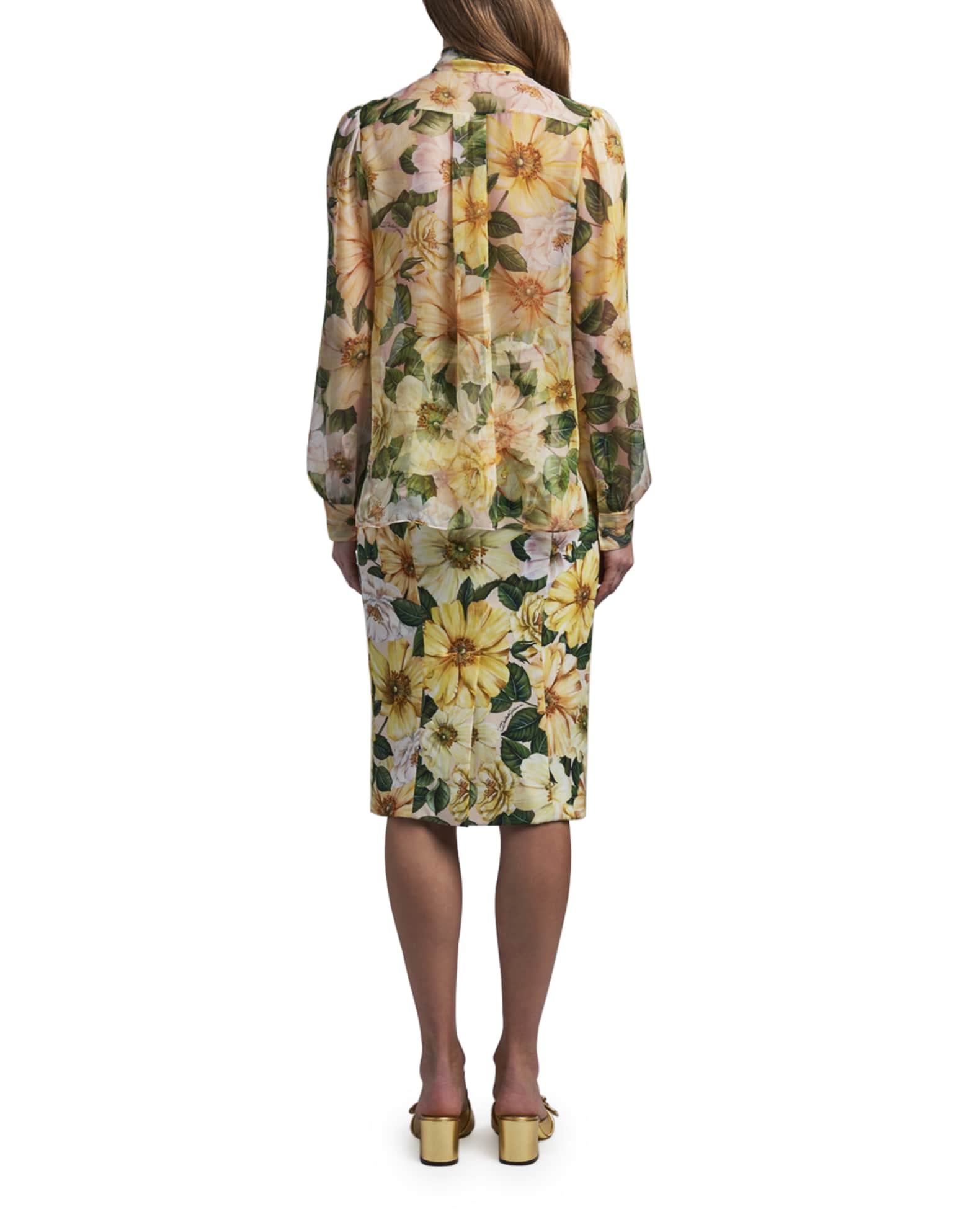 Floral Print Silk Tie-Front Blouse and Matching Items | Neiman Marcus