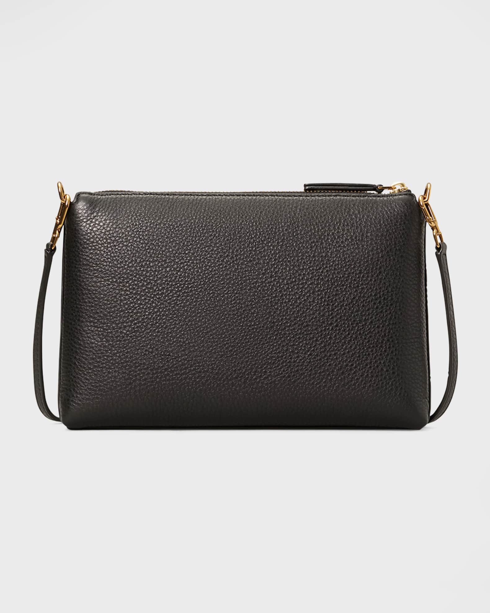 Tory Burch Kira Pebbled Leather Top-Zip Crossbody Bag | Neiman Marcus
