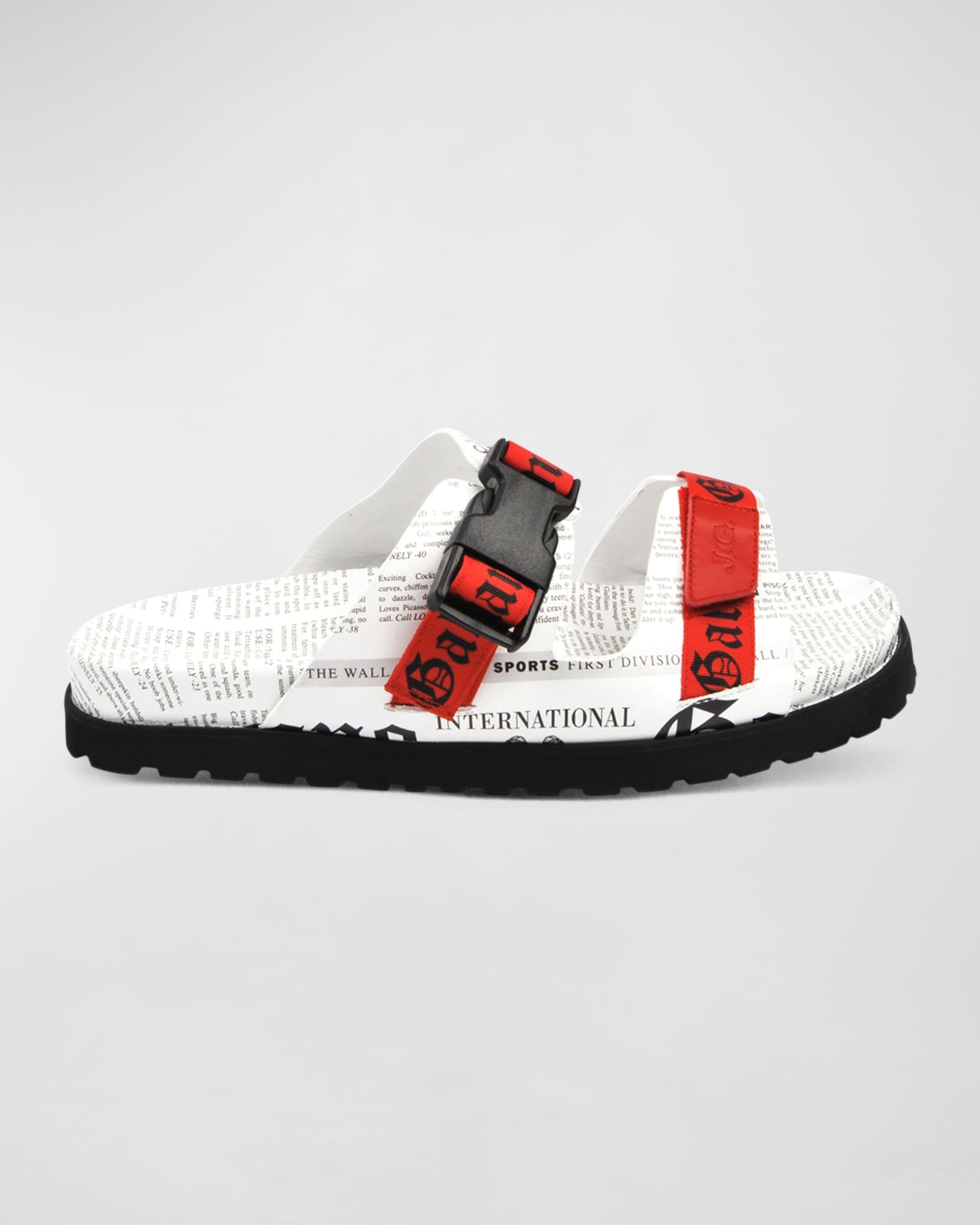 John Galliano Paris Men's Gazette Double-Strap Slide Sandals