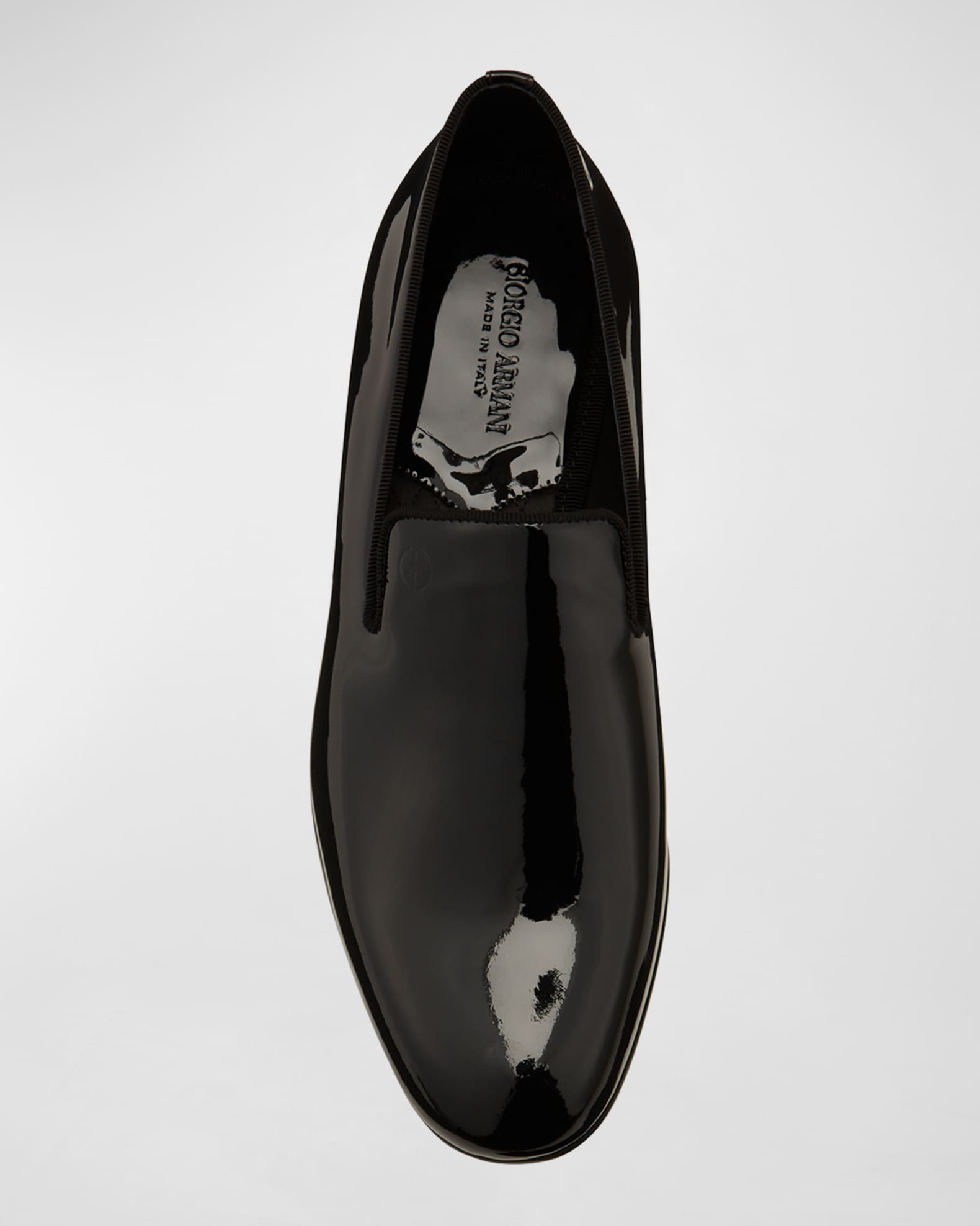 Giorgio Armani Men's Patent Formal Slip-Ons | Neiman Marcus