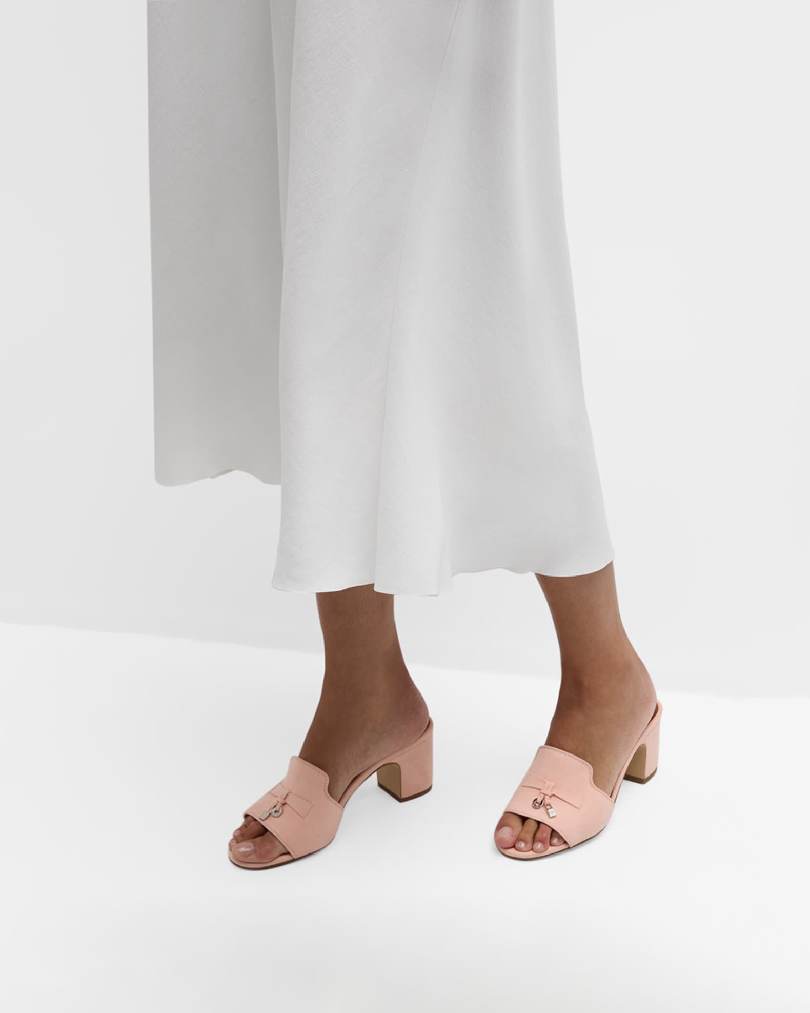 Suede Charm Slide Mules 1