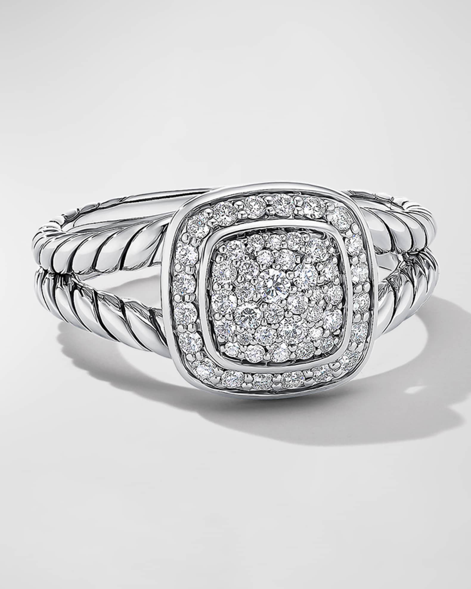 Hub Jeugd natuurpark David Yurman Petite Albion Ring with Diamonds in Silver, 7mm | Neiman Marcus