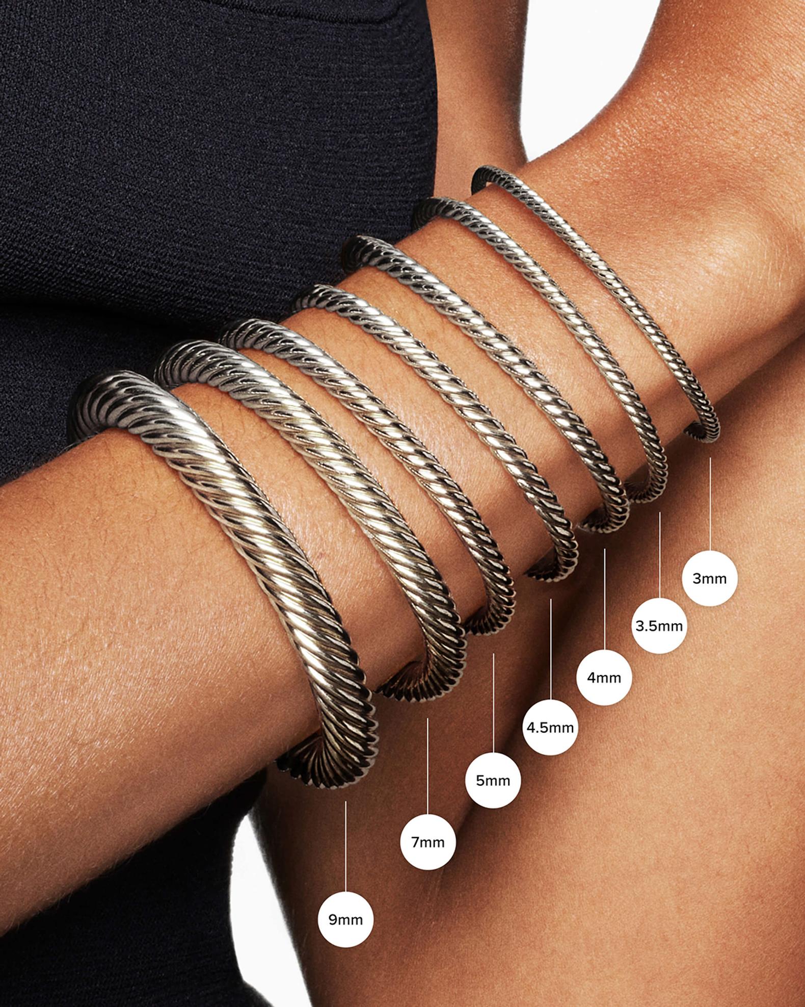 アクセサリー David Yurman David Yurman Buckle Classic Cable Bracelet with Diamonds in Silver