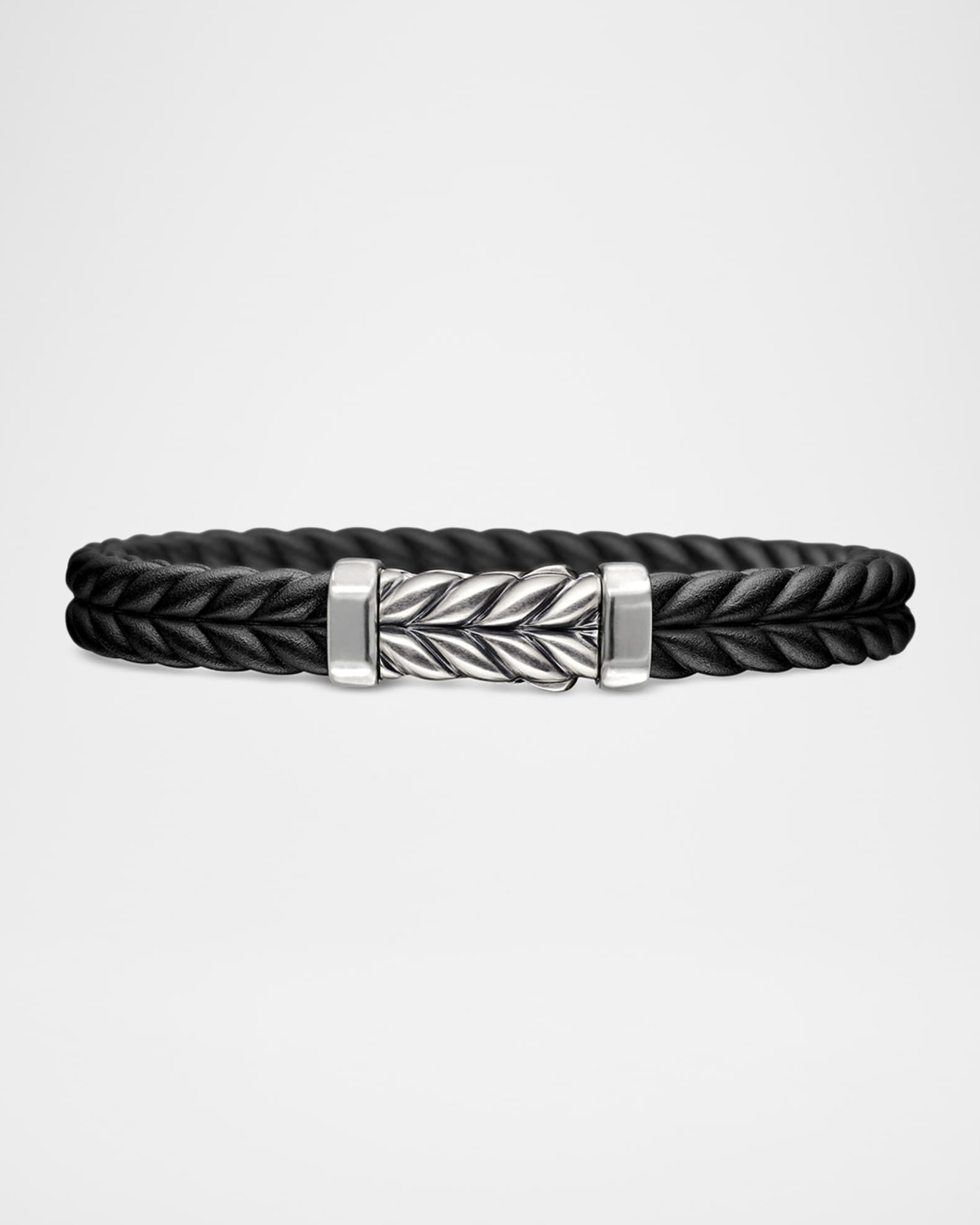 9mm Men's Chevron Rubber Bracelet 0