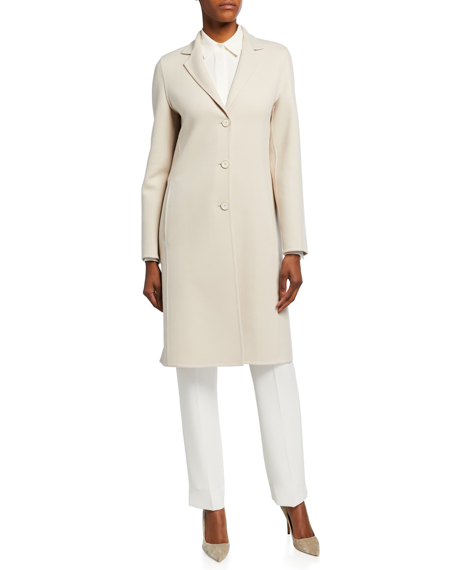 Akris Three-Button Wool-Cashmere Coat | Neiman Marcus
