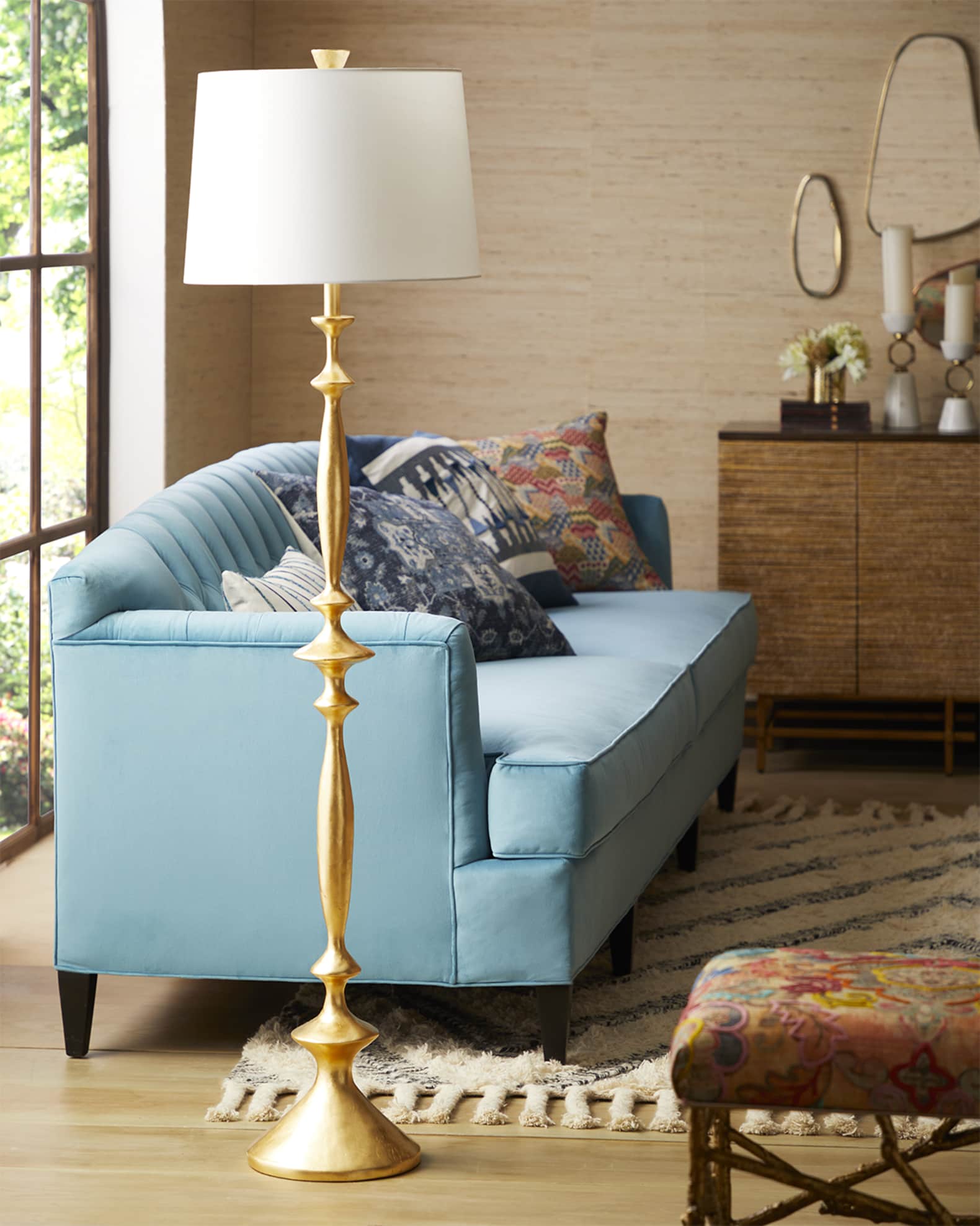 Gold Leaf Spindle Floor Lamp | Neiman Marcus