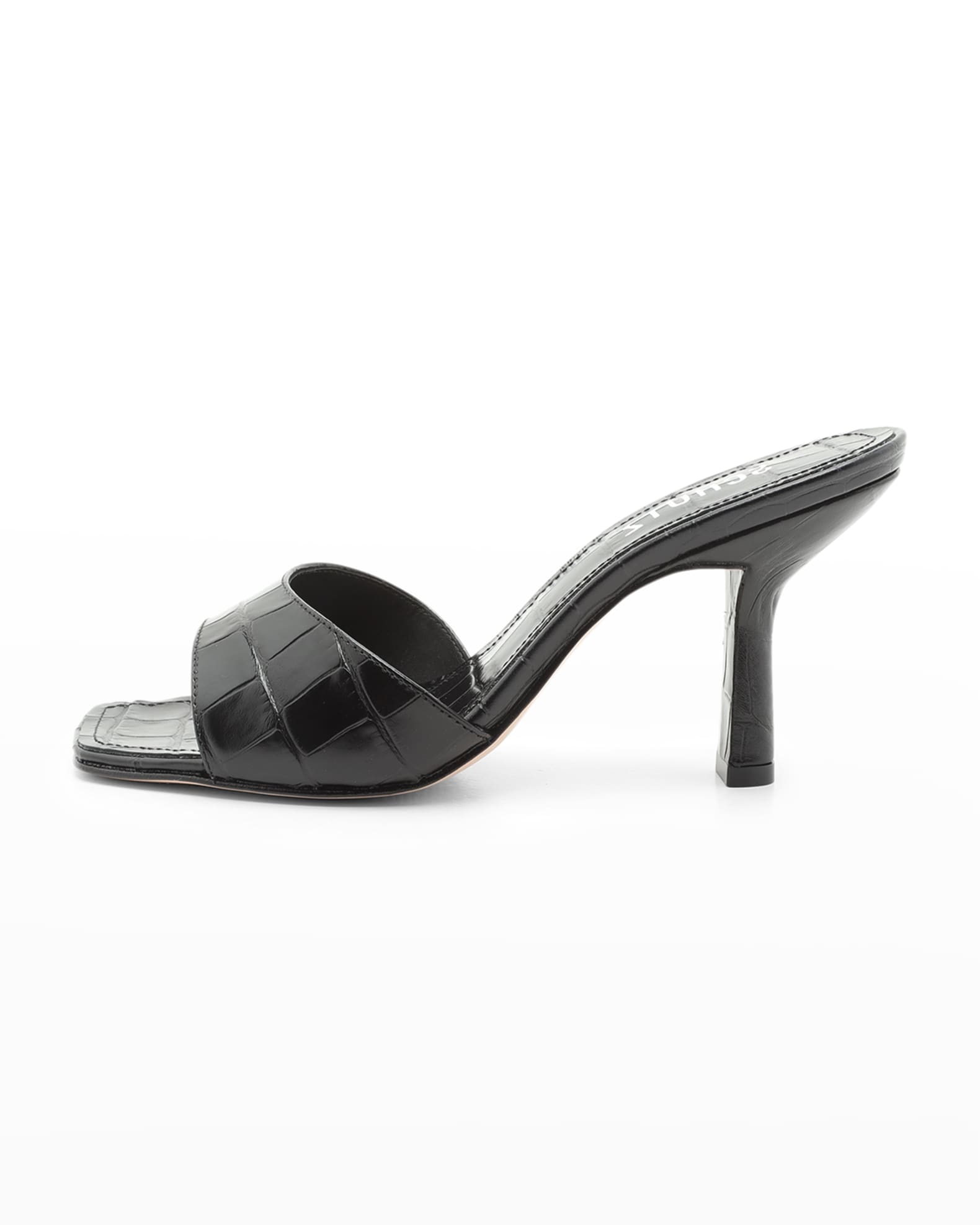 Schutz Posseni Mock-Croc Slide Mule High-Heel Sandals | Neiman Marcus
