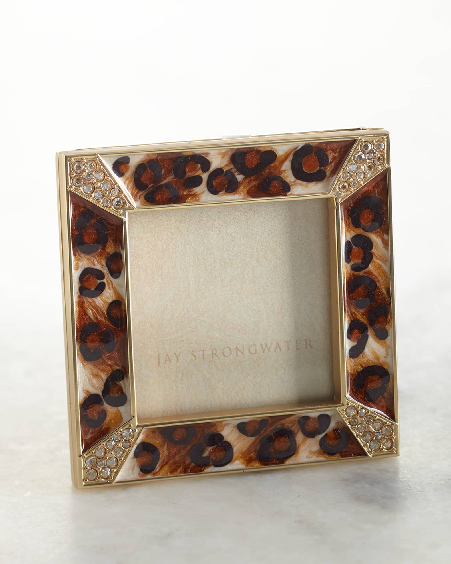 Leland Leopard Spotted Pave Frame, 2" 0