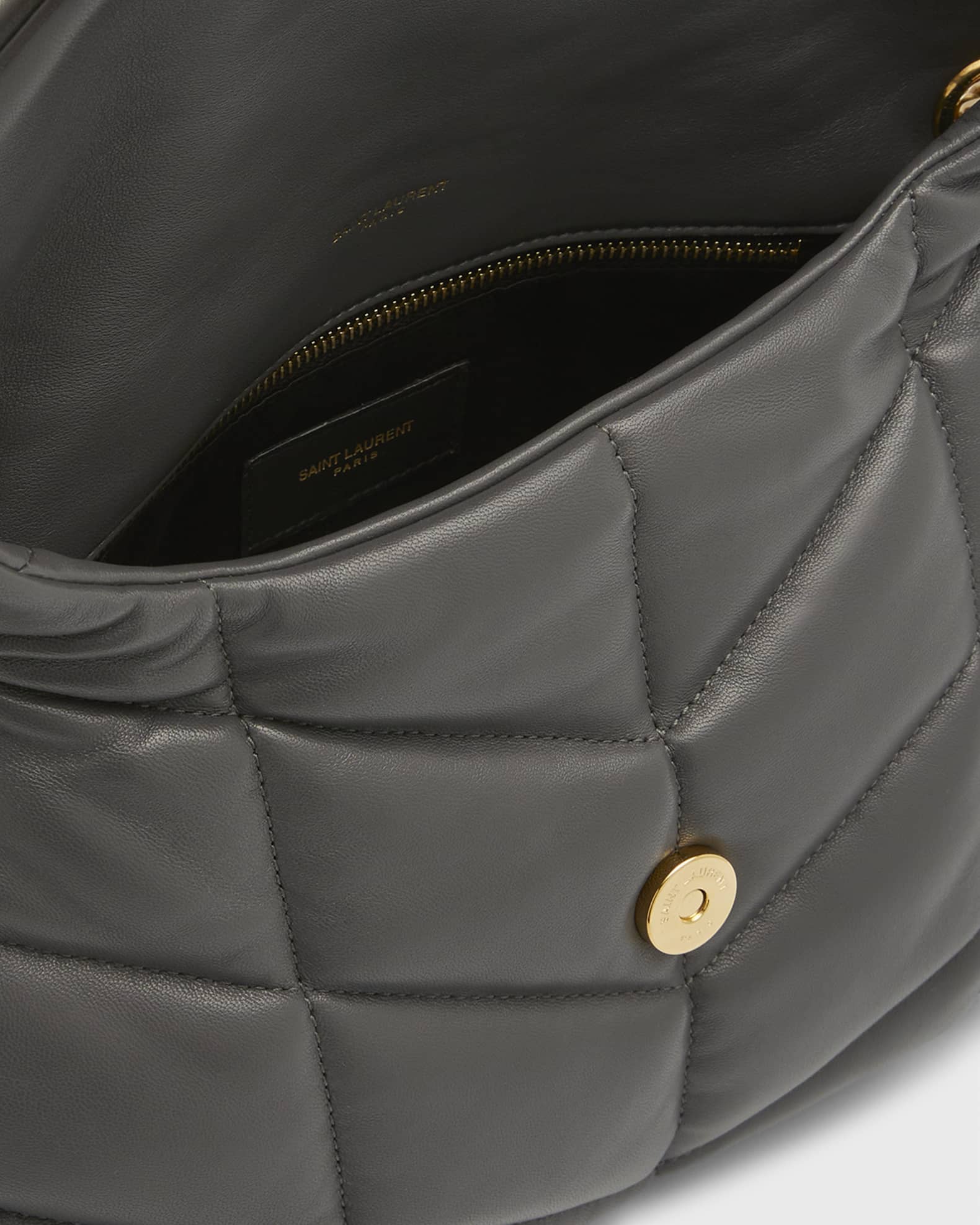 Lou Puffer Small YSL Shoulder Bag in Quilted Leather