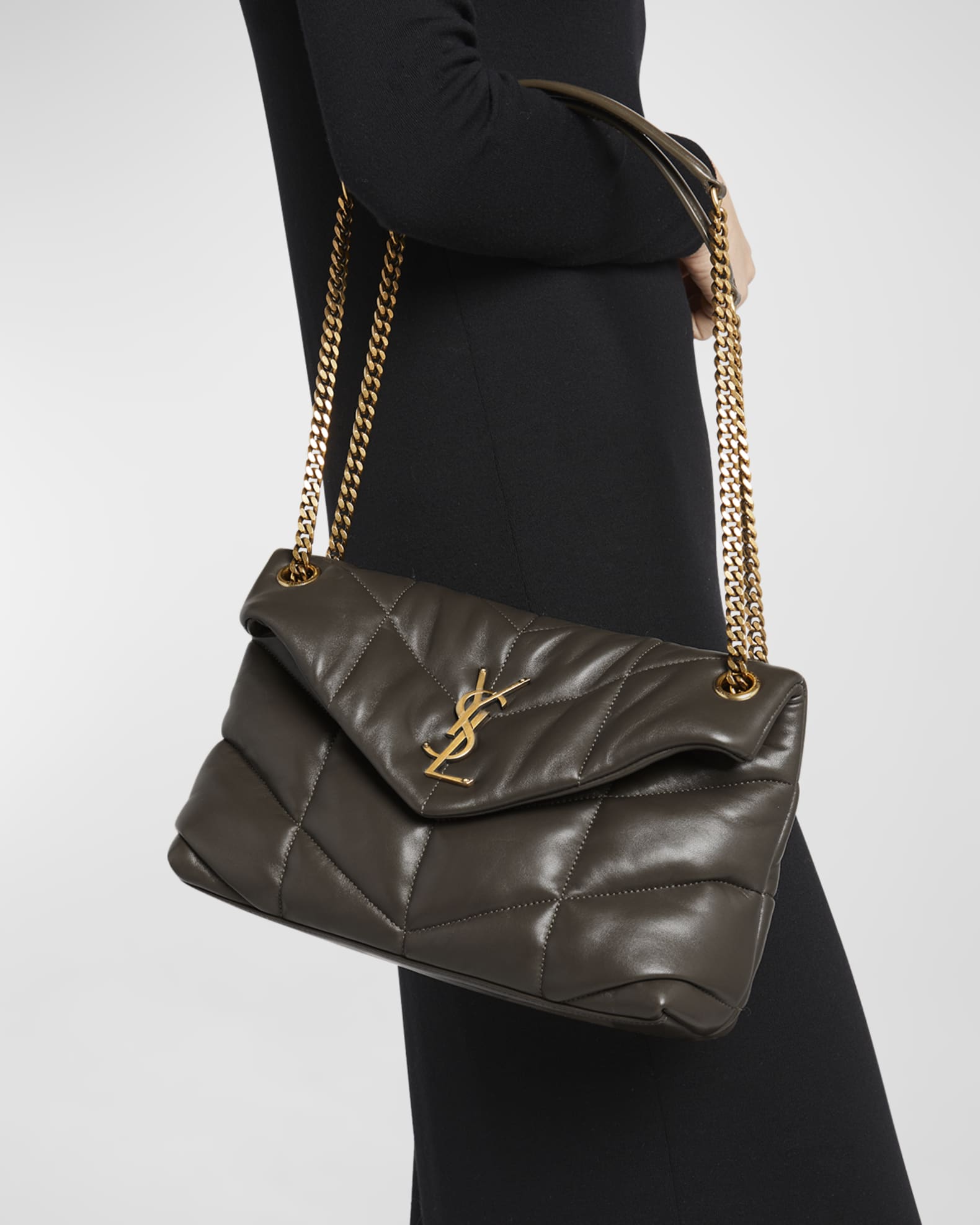 Saint Laurent Lou Puffer Small YSL Shoulder Bag in Quilted