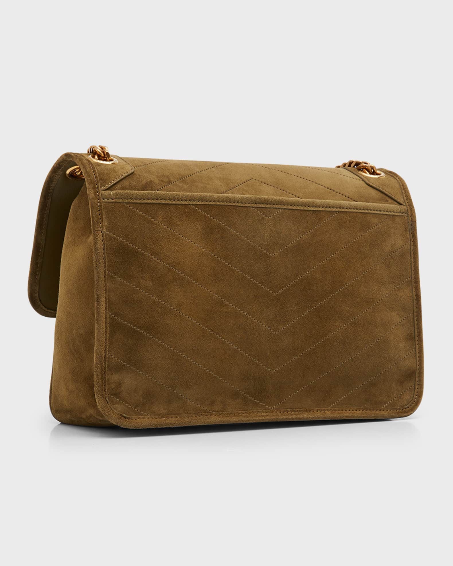 Niki Medium Flap YSL Shoulder Bag in Quilted Suede