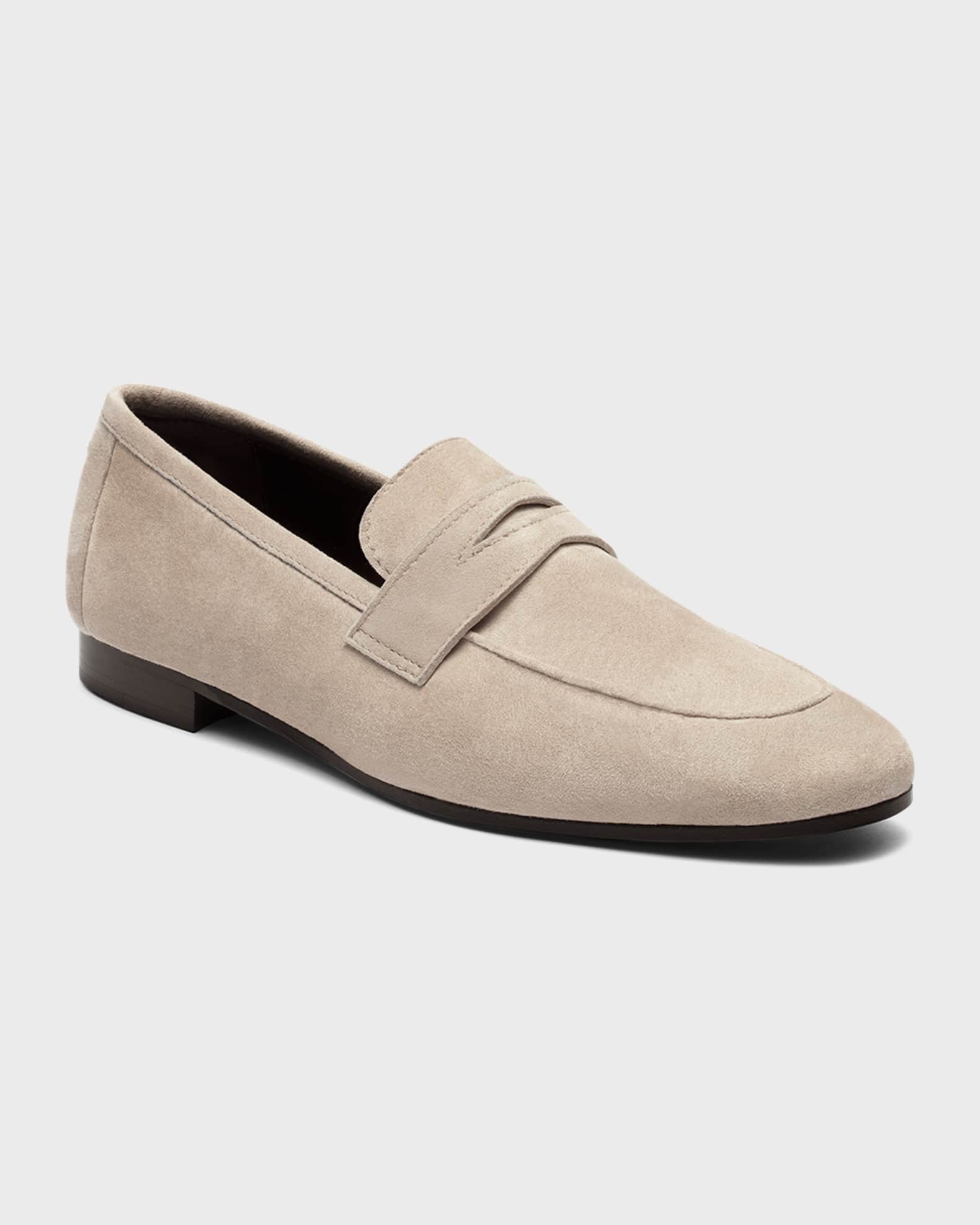 Flaneur Suede Flat Penny Loafers 1