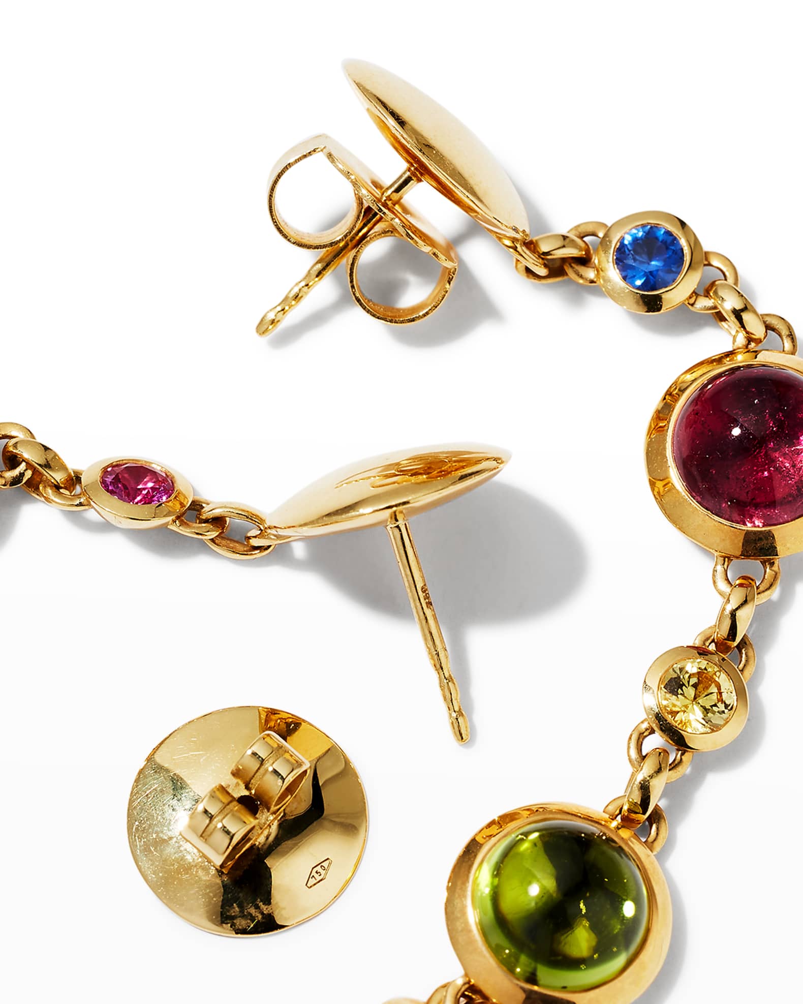 Tamara Comolli Bouton Earrings set In Yellow Gold with Colorful Stones Neiman Marcus