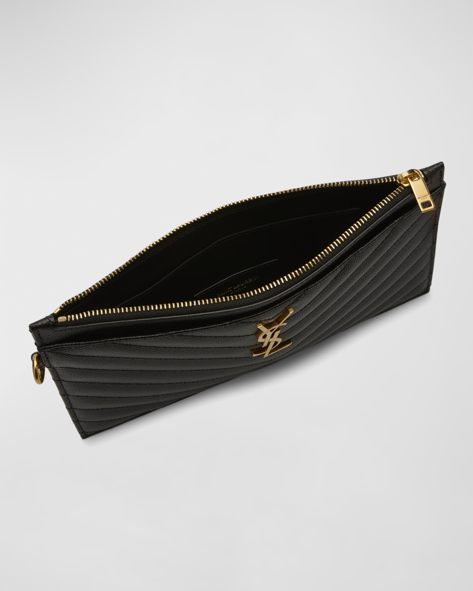 Large logo matelassé leather pouch 2025