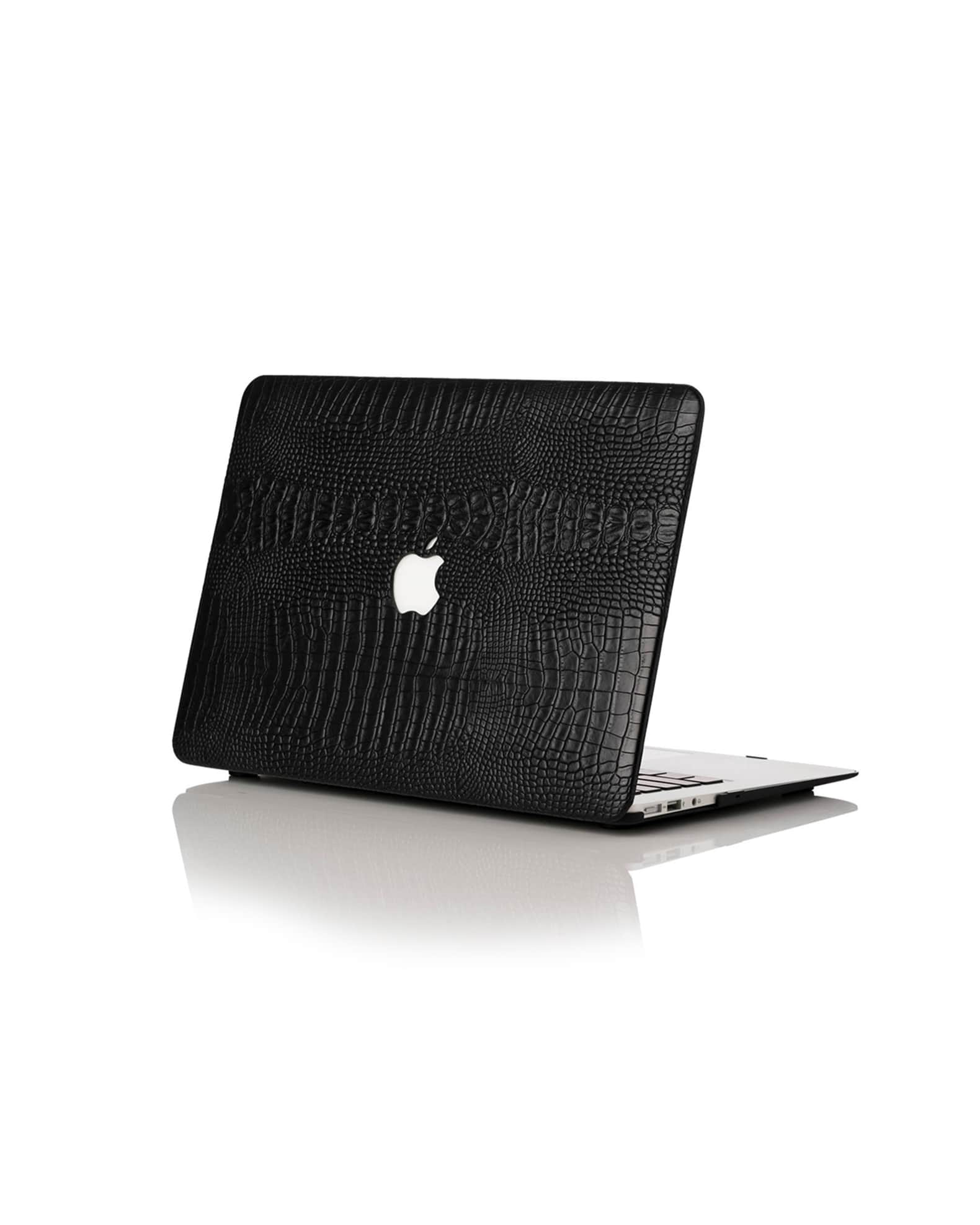 Chic Geeks Faux Crocodile MacBook Case - Black