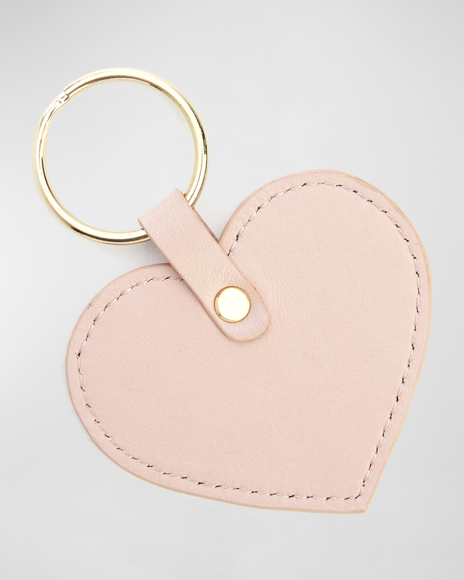 Monogrammed Leather Heart-Shaped Key Chain 0