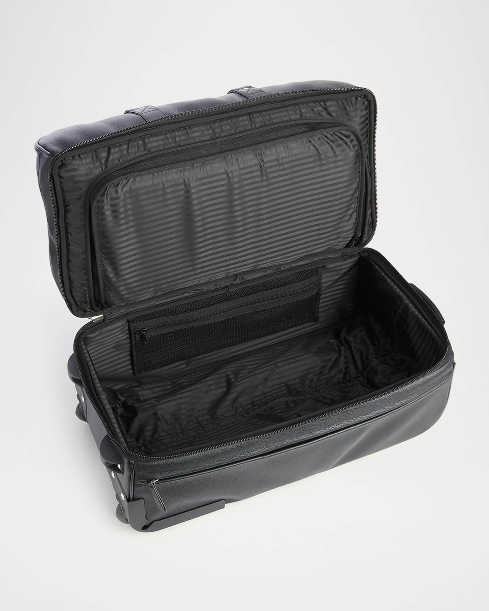 Monogrammed Leather Executive Rolling Duffel Suitcase 1