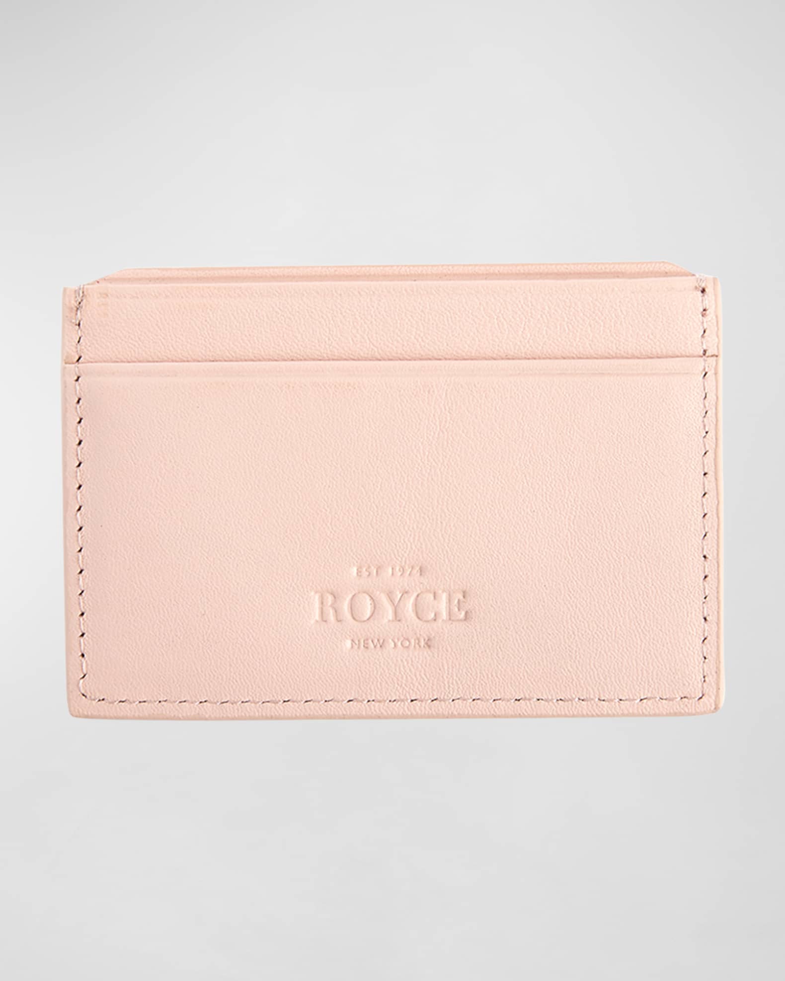 Monogrammed RFID Blocking Leather Card Wallet 1